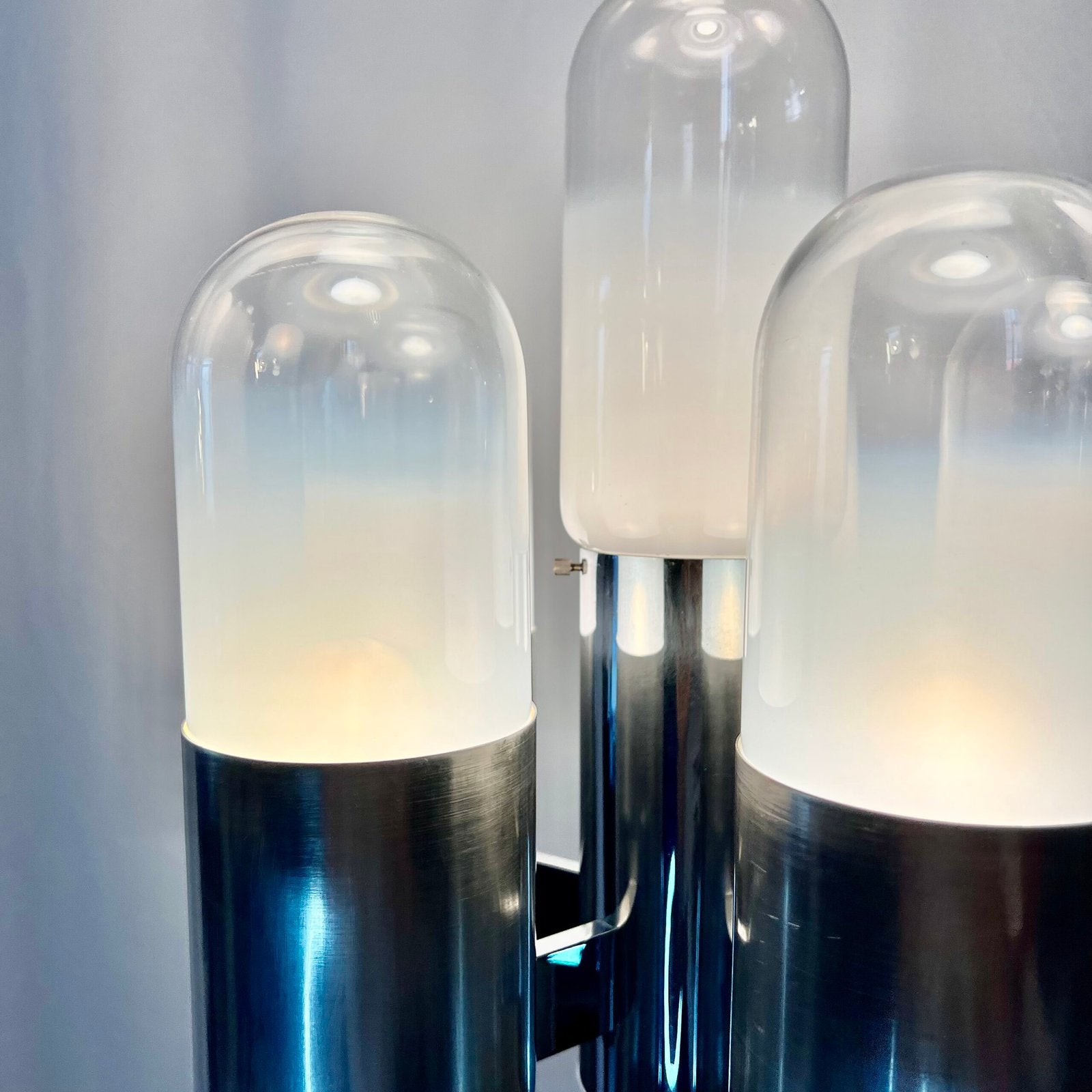 LAMPADAIRE "SPACE AGE" – ATTRIBUÉ À CARLO NASON, CHROME & MURANO, 1970s