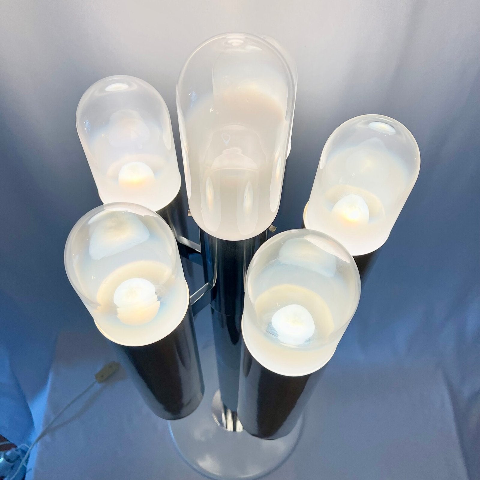 LAMPADAIRE "SPACE AGE" – ATTRIBUÉ À CARLO NASON, CHROME & MURANO, 1970s