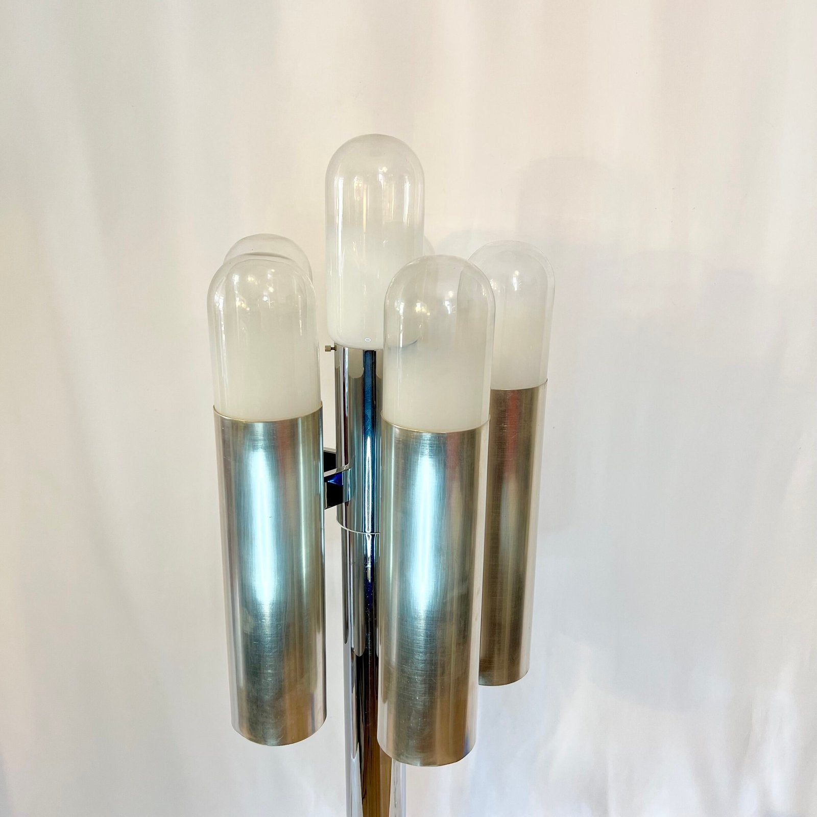 LAMPADAIRE "SPACE AGE" – ATTRIBUÉ À CARLO NASON, CHROME & MURANO, 1970s