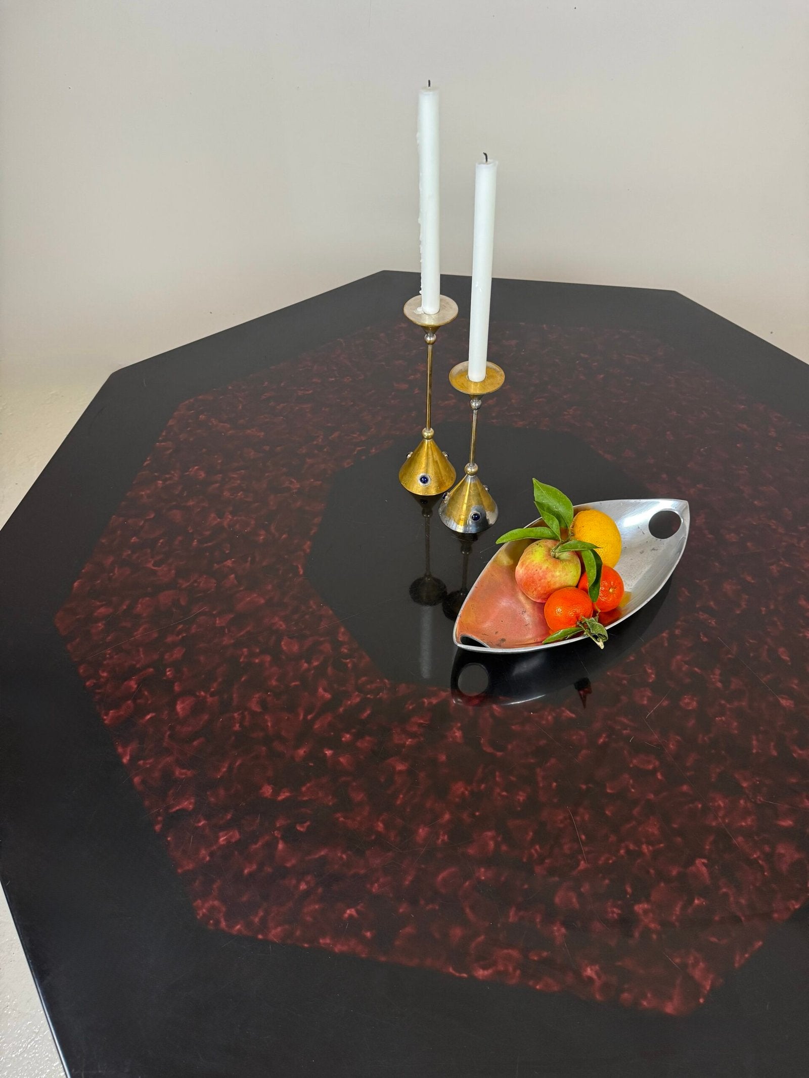 TABLE À MANGER OCTOGONALE EN RÉSINE, ITALY 1970s