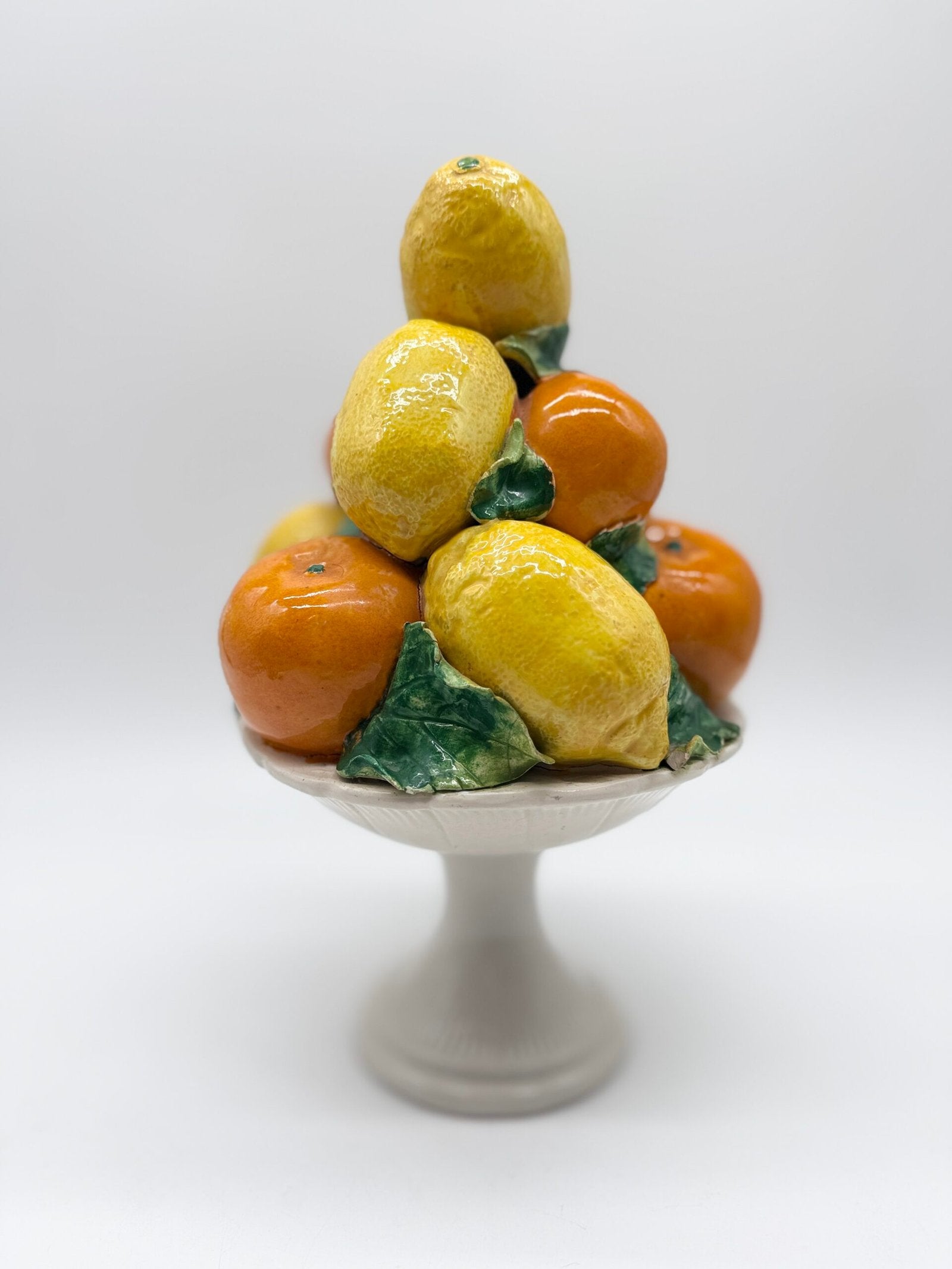 CENTRE DE TABLE MAJOLIQUE – "CORBEILLE AUX AGRUMES", ITALY 1960s