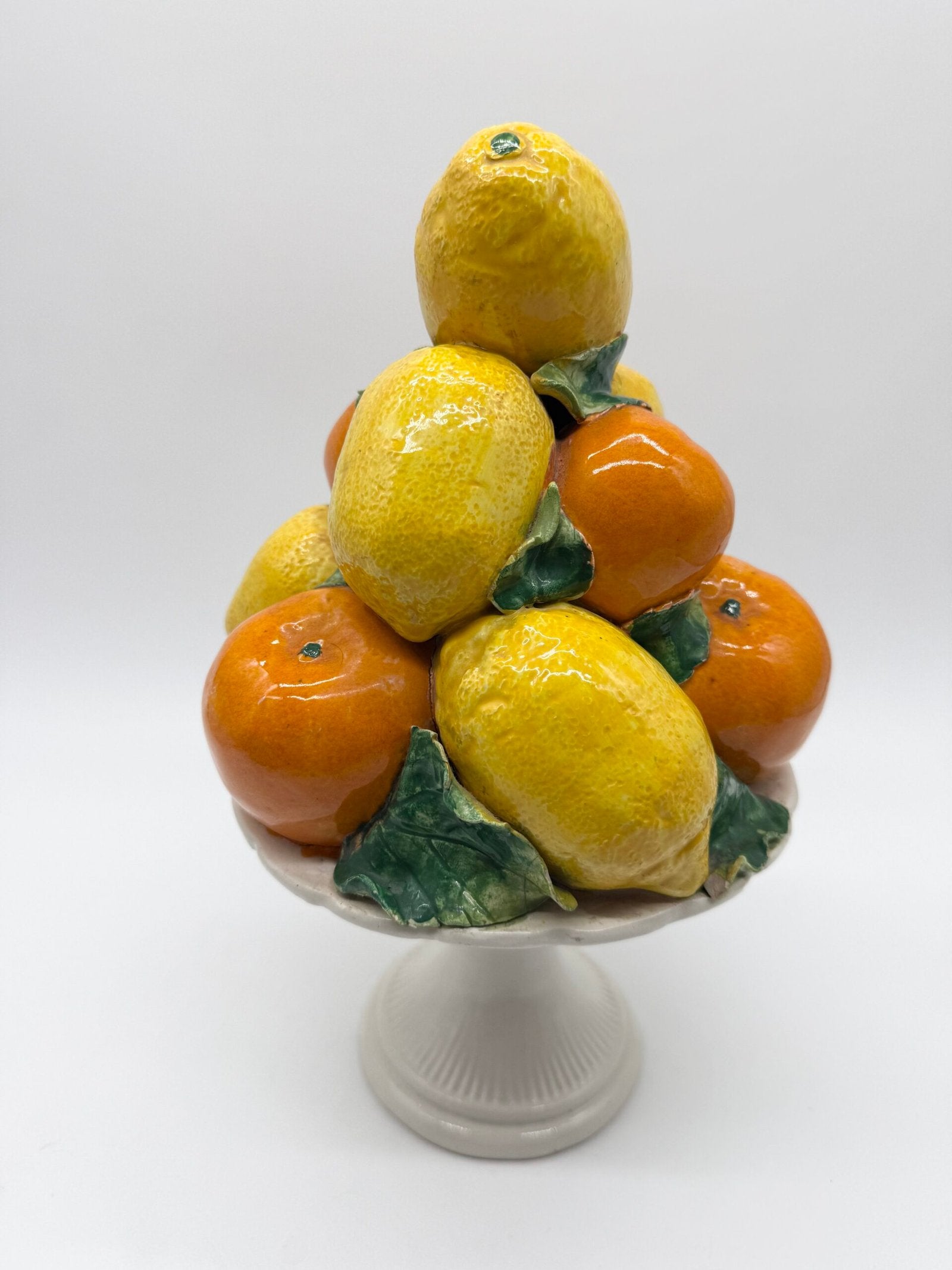 CENTRE DE TABLE MAJOLIQUE – "CORBEILLE AUX AGRUMES", ITALY 1960s