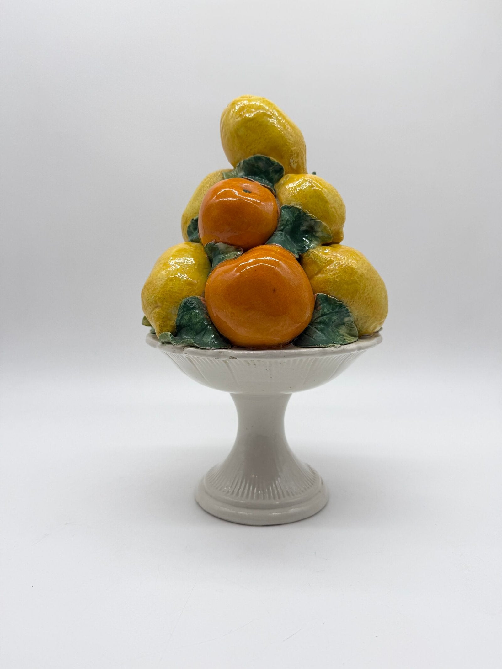 CENTRE DE TABLE MAJOLIQUE – "CORBEILLE AUX AGRUMES", ITALY 1960s
