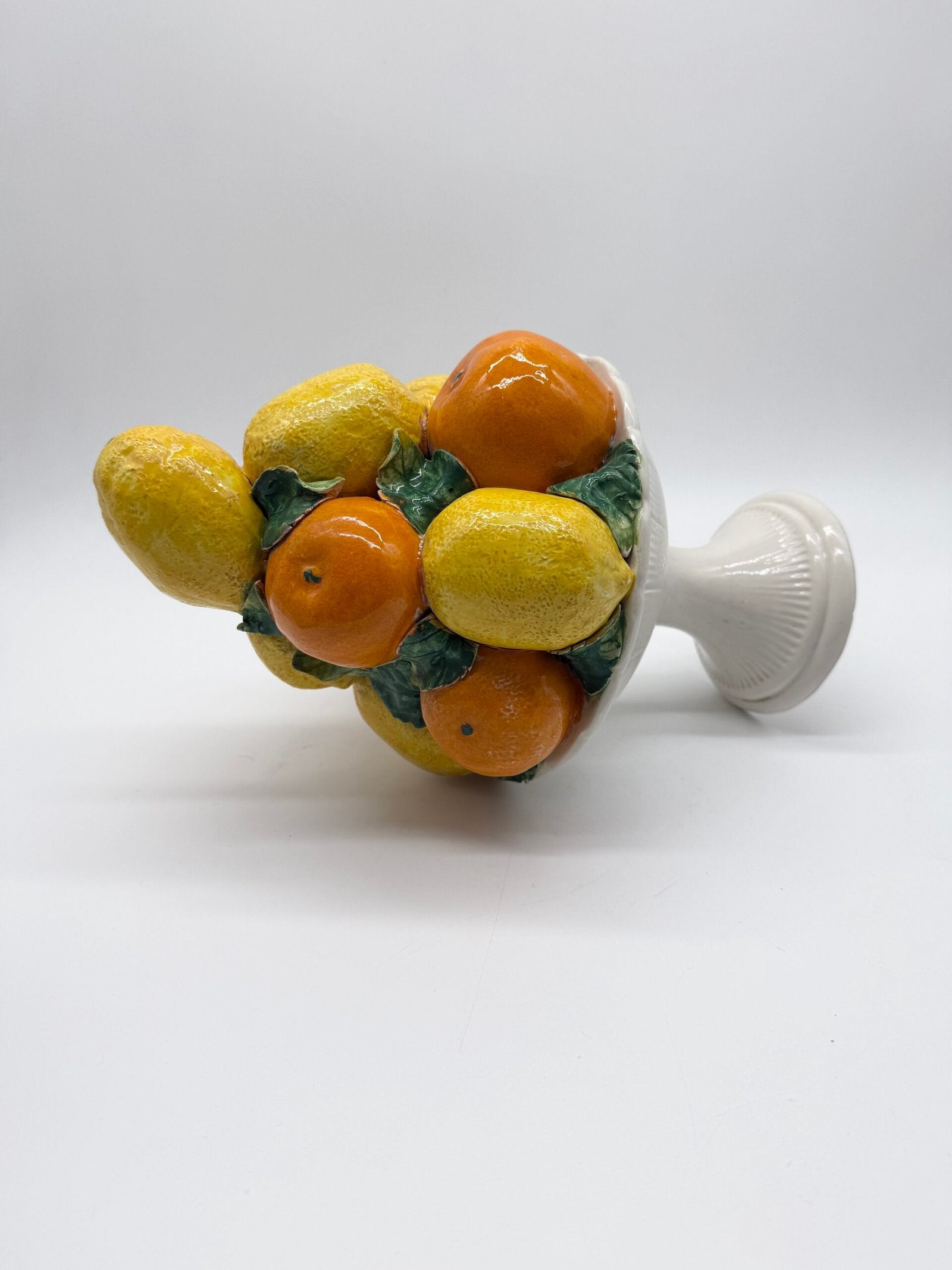 CENTRE DE TABLE MAJOLIQUE – "CORBEILLE AUX AGRUMES", ITALY 1960s