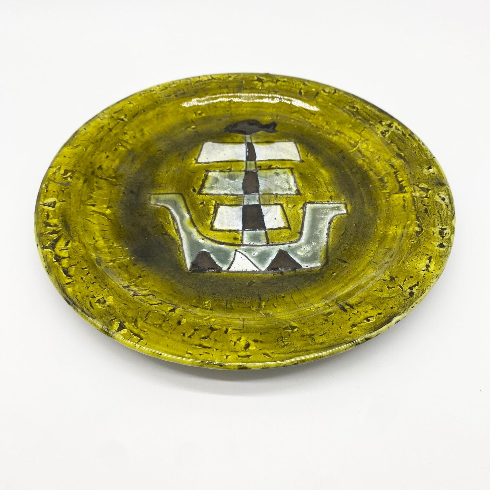 ASSIETTE CÉRAMIQUE "NAVIRE", 1950s