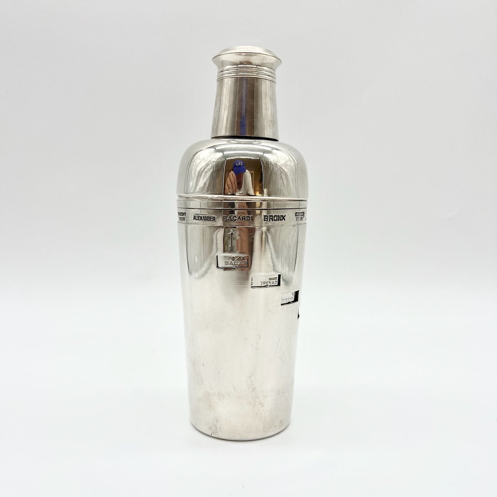 SHAKER ARGENT "DIAL A DRINK" BOSSI, ITALY 1960s