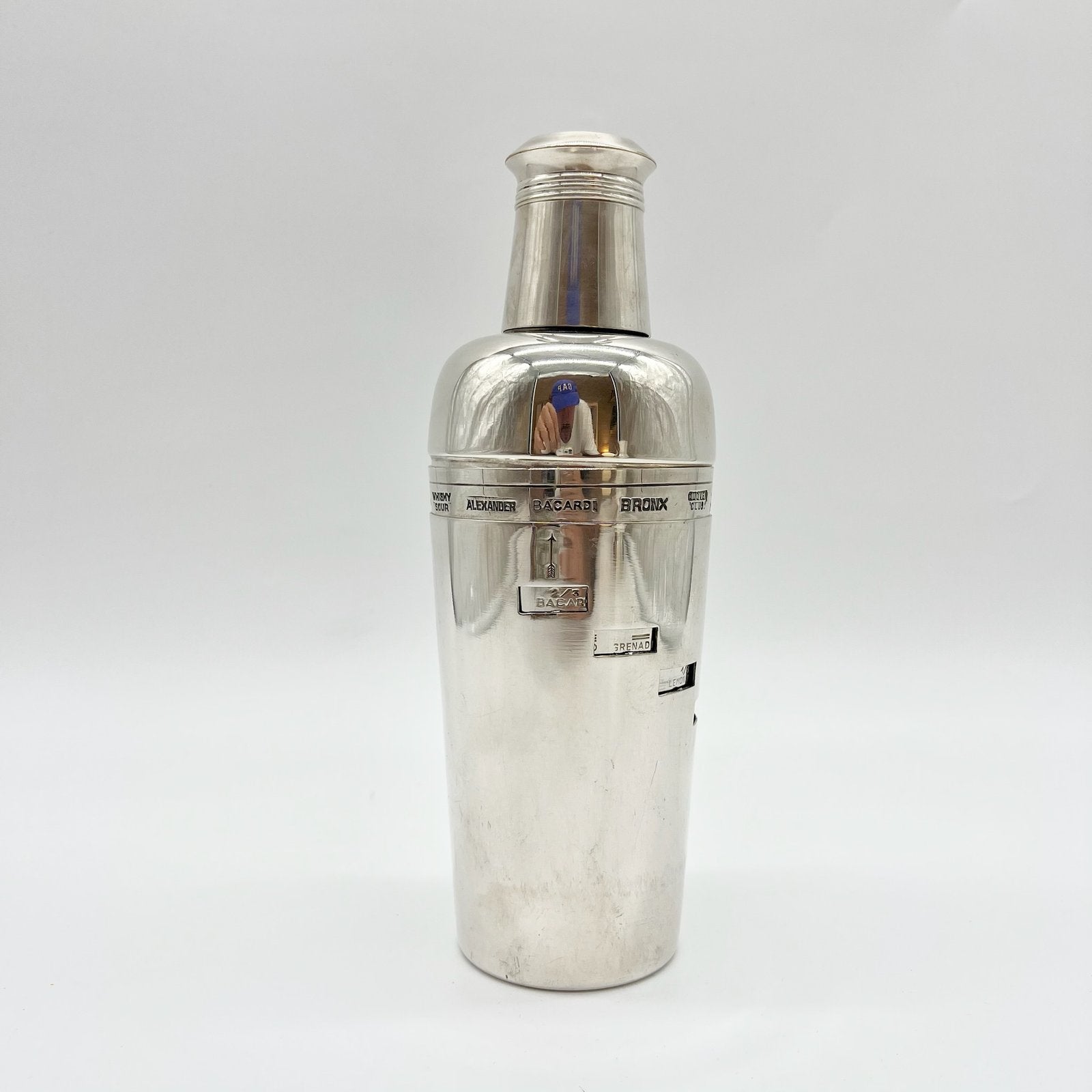 SHAKER ARGENT "DIAL A DRINK" BOSSI, ITALY 1960s