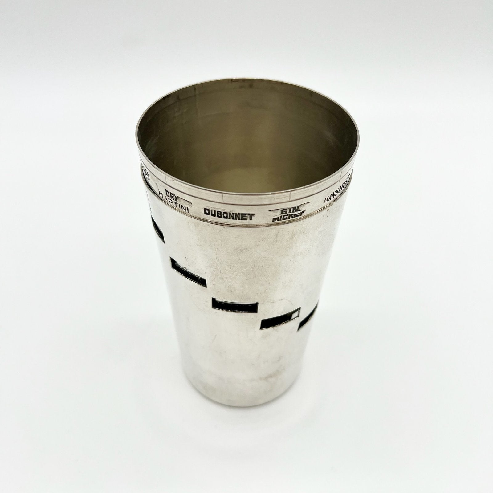SHAKER ARGENT "DIAL A DRINK" BOSSI, ITALY 1960s
