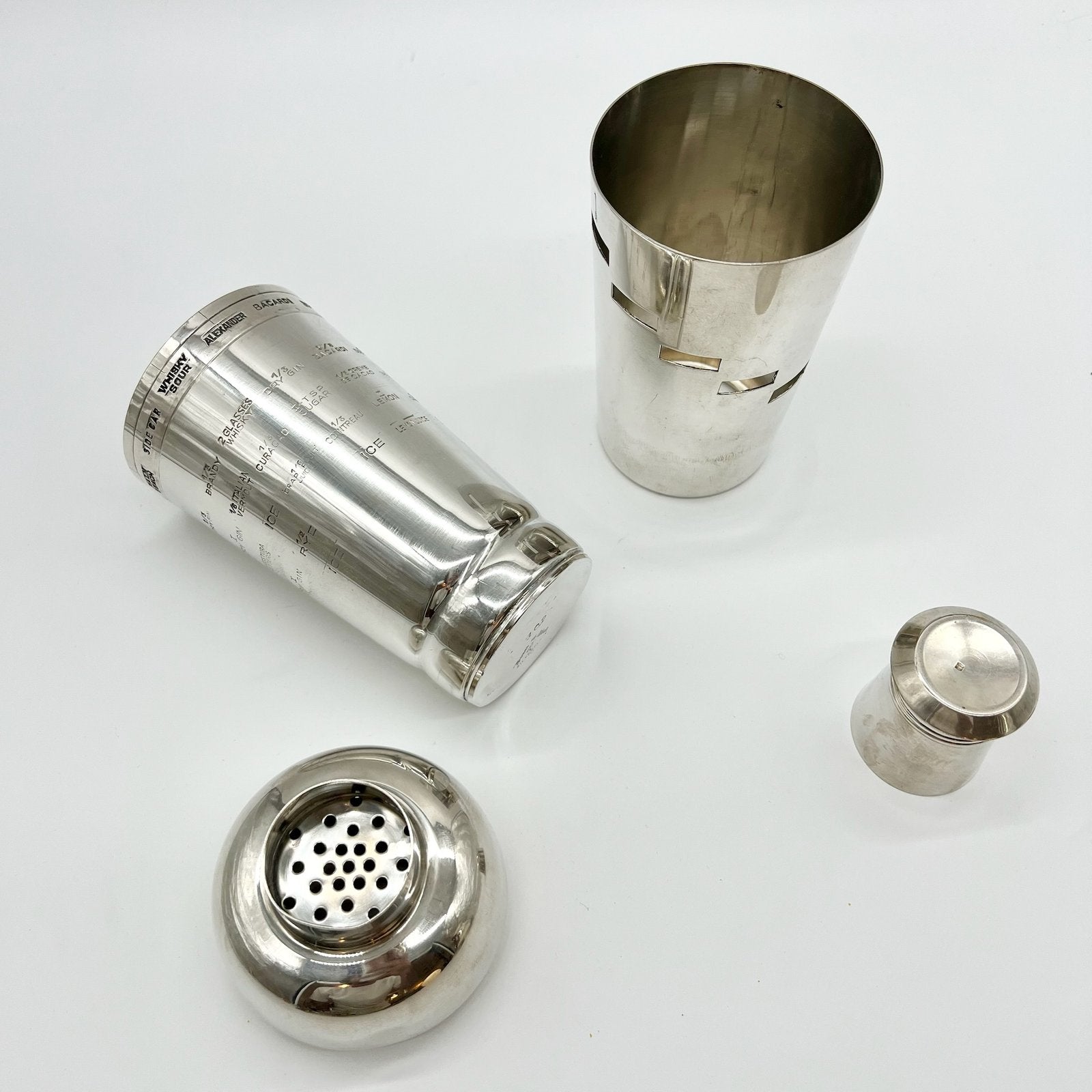 SHAKER ARGENT "DIAL A DRINK" BOSSI, ITALY 1960s