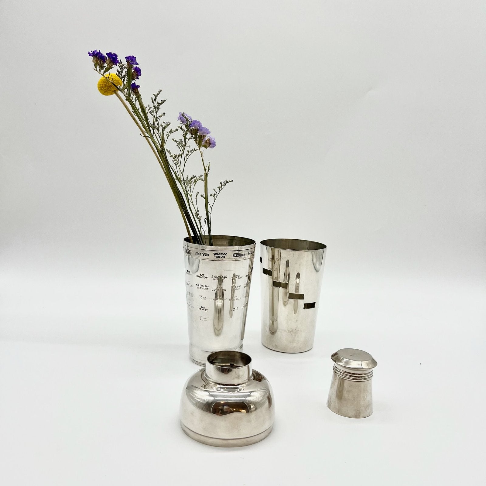SHAKER ARGENT "DIAL A DRINK" BOSSI, ITALY 1960s