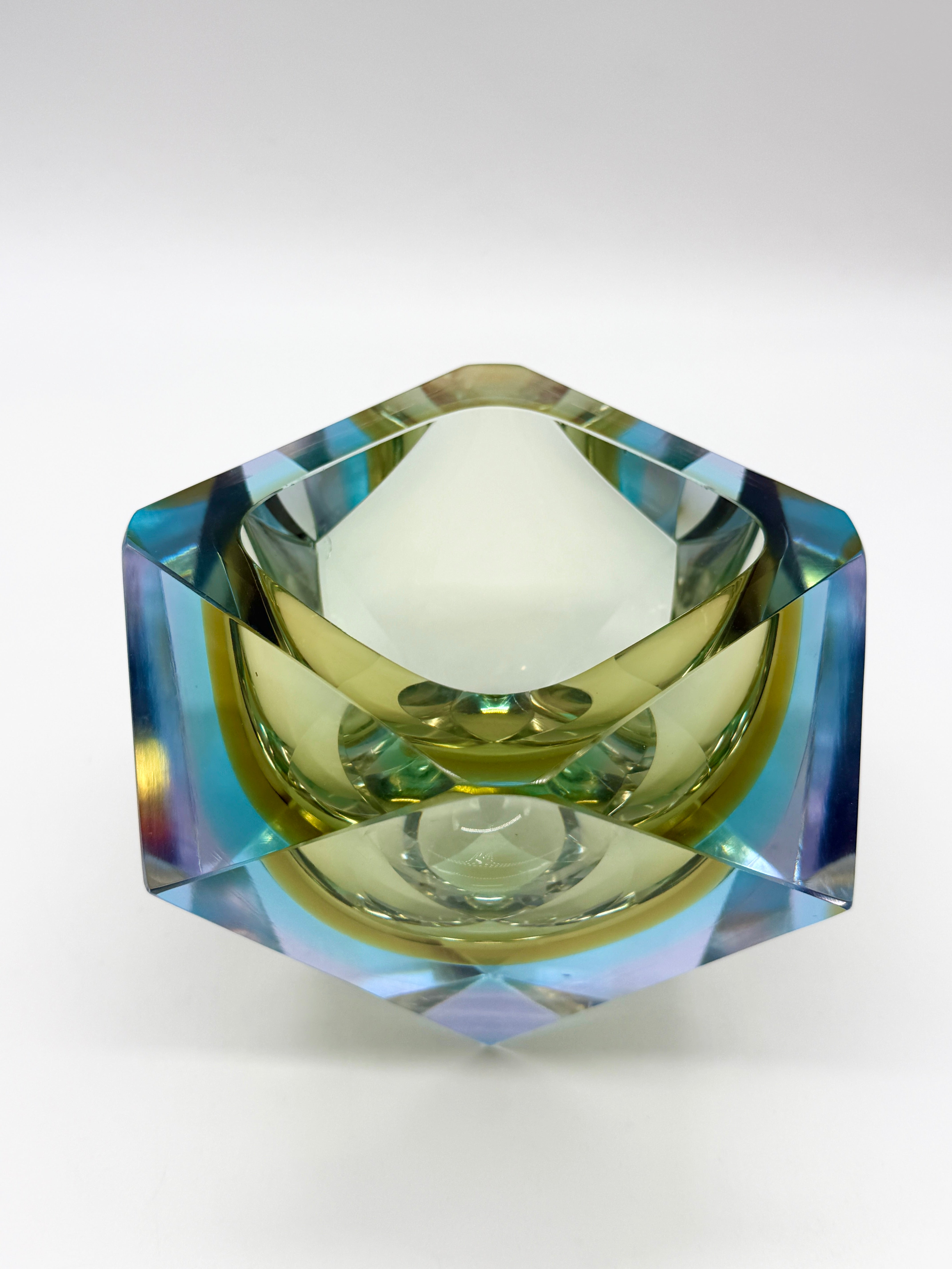 GRAND CENDRIER "SOMMERSO" EN VERRE MURANO, 1970s