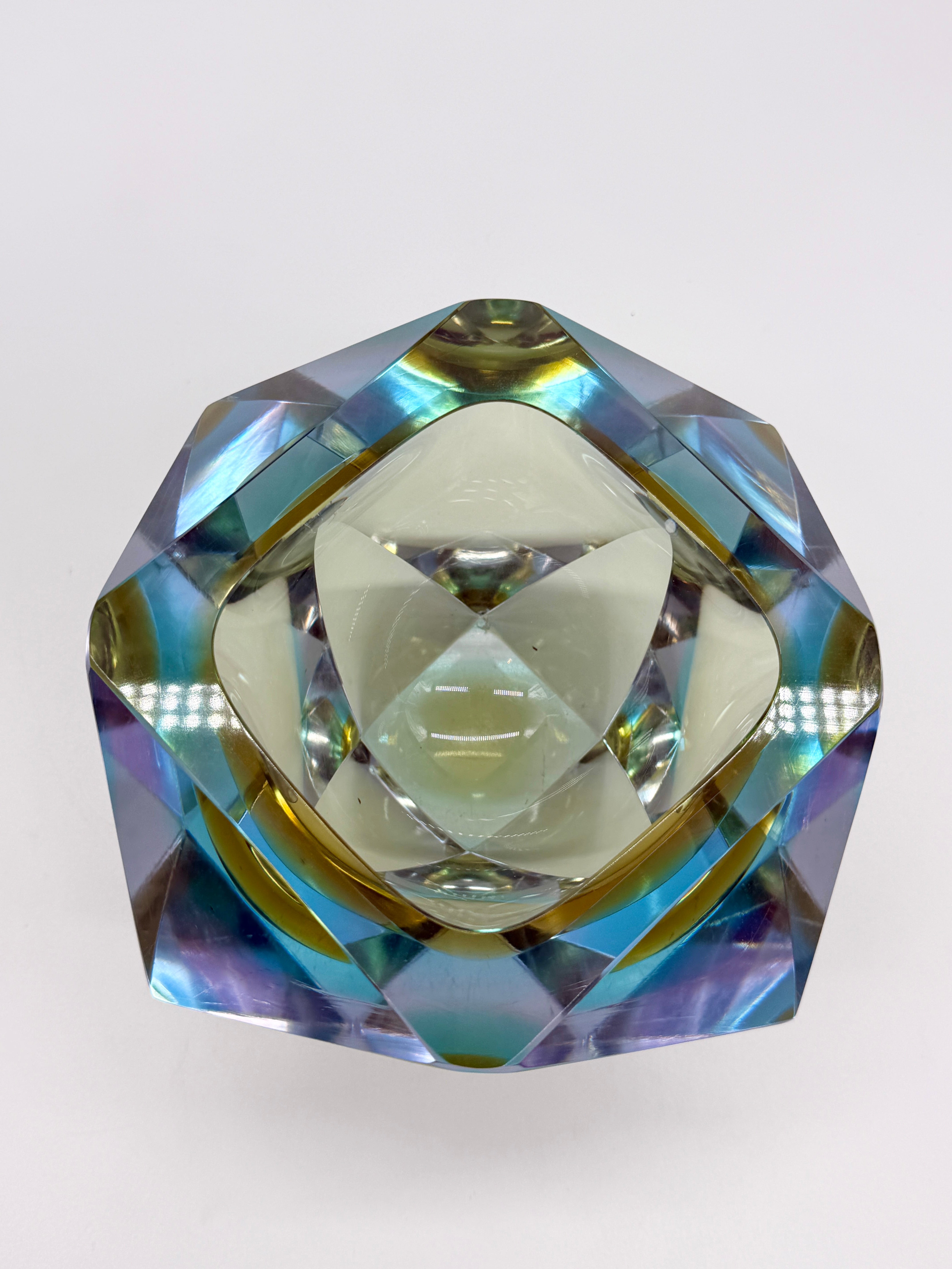 GRAND CENDRIER "SOMMERSO" EN VERRE MURANO, 1970s