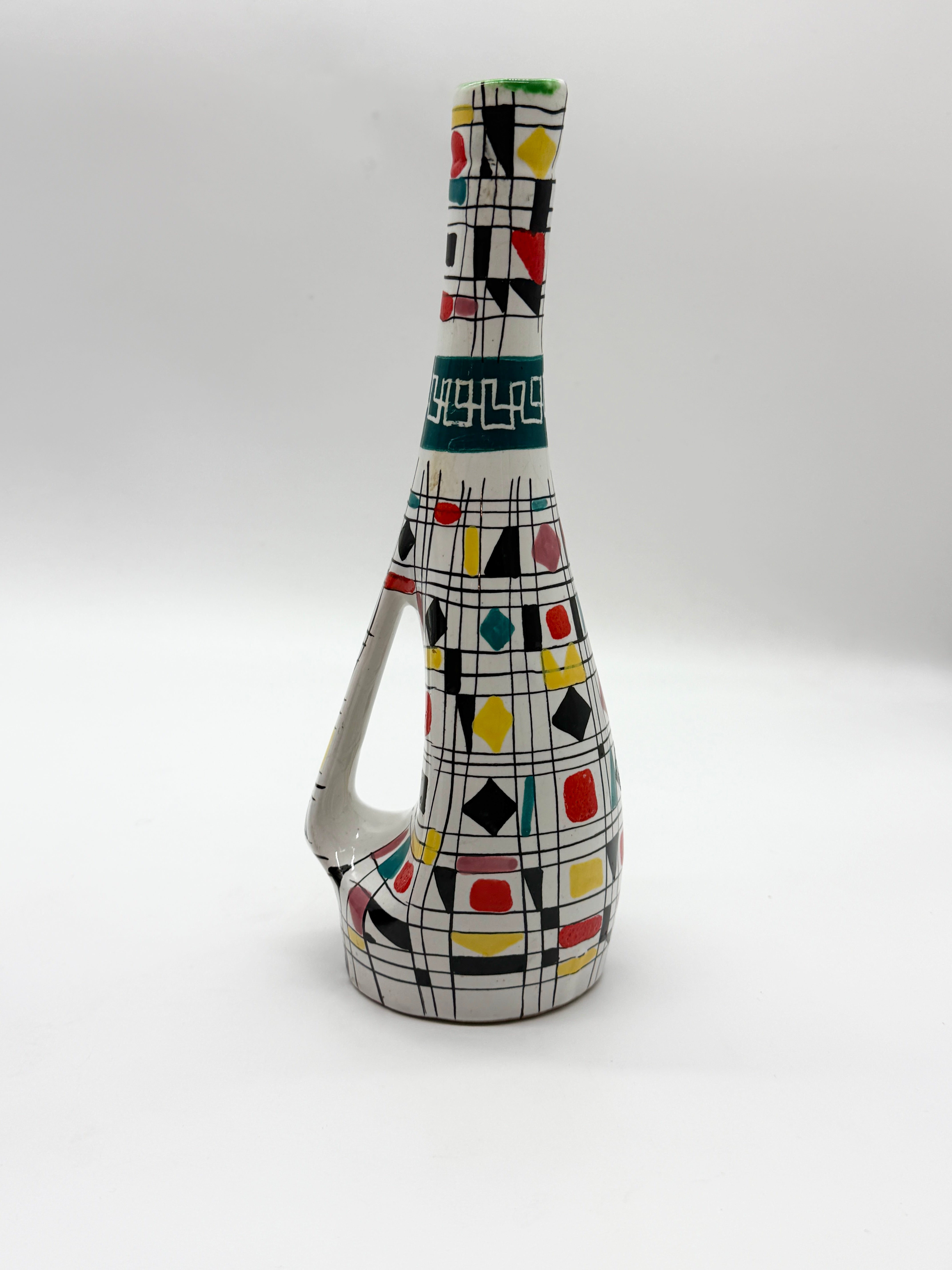 VASE / AIGUIÈRE EN CÉRAMIQUE MAIOLICA DERUTA, ITALIE, 1960s