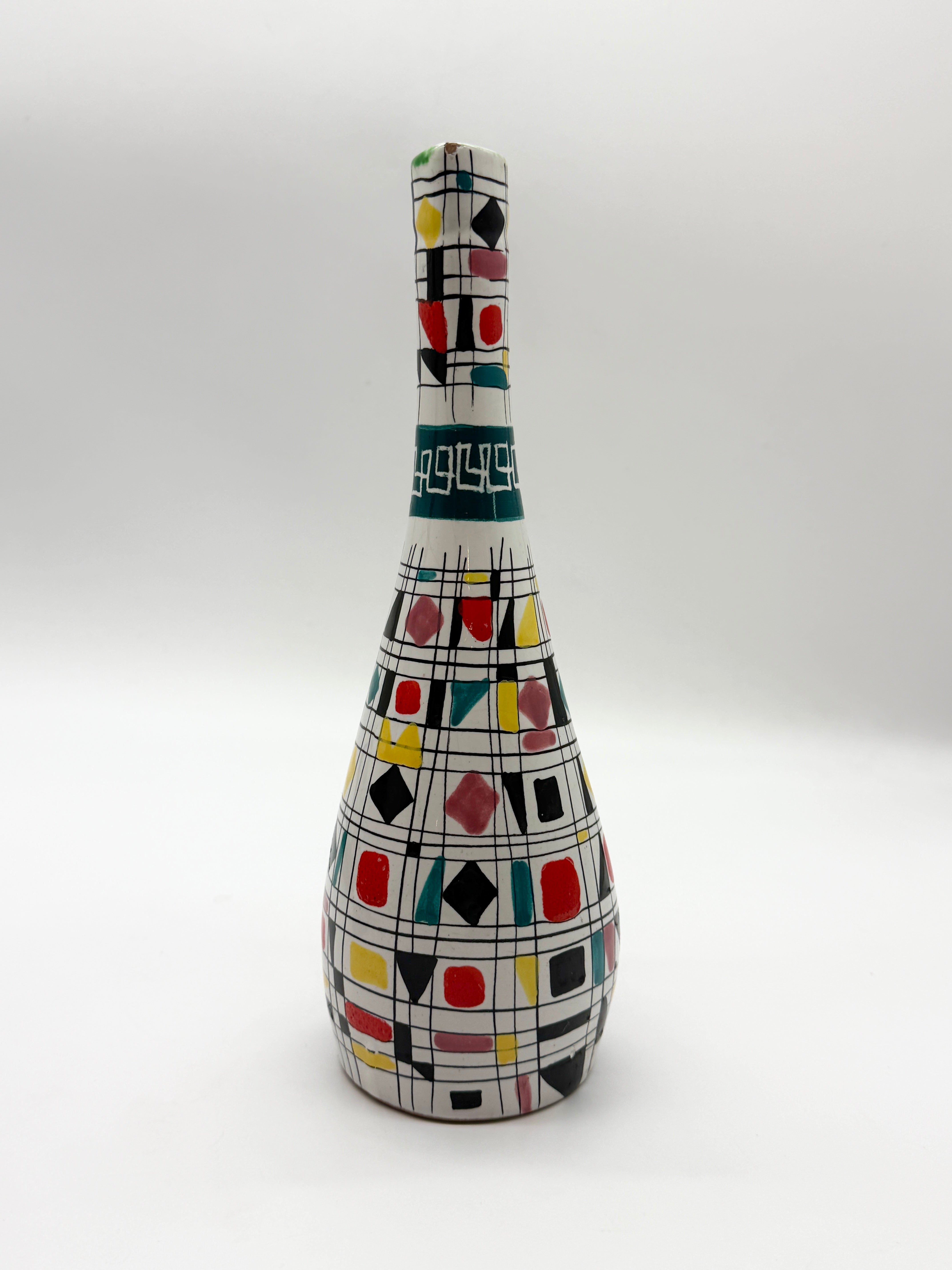 VASE / AIGUIÈRE EN CÉRAMIQUE MAIOLICA DERUTA, ITALIE, 1960s