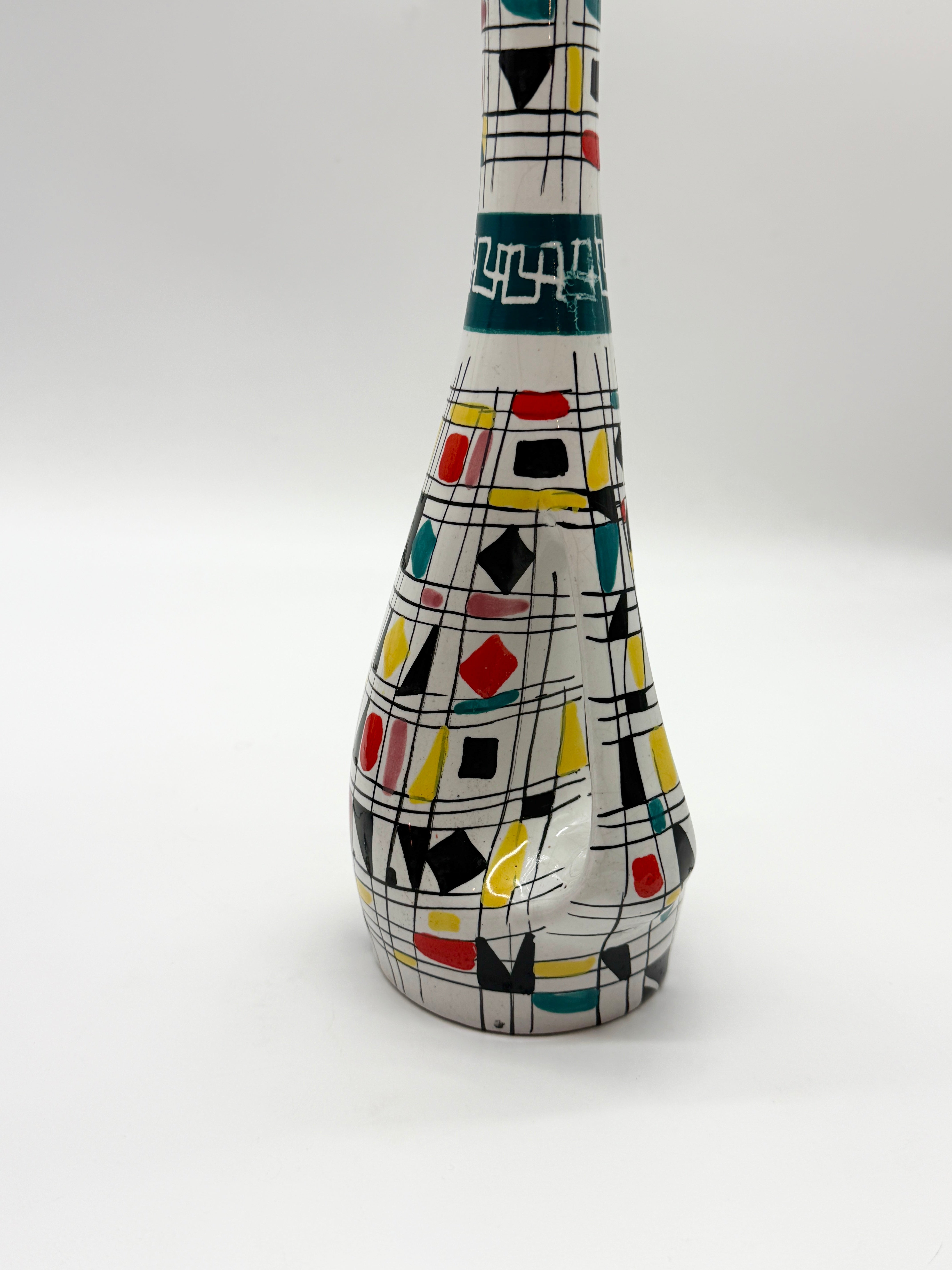 VASE / AIGUIÈRE EN CÉRAMIQUE MAIOLICA DERUTA, ITALIE, 1960s