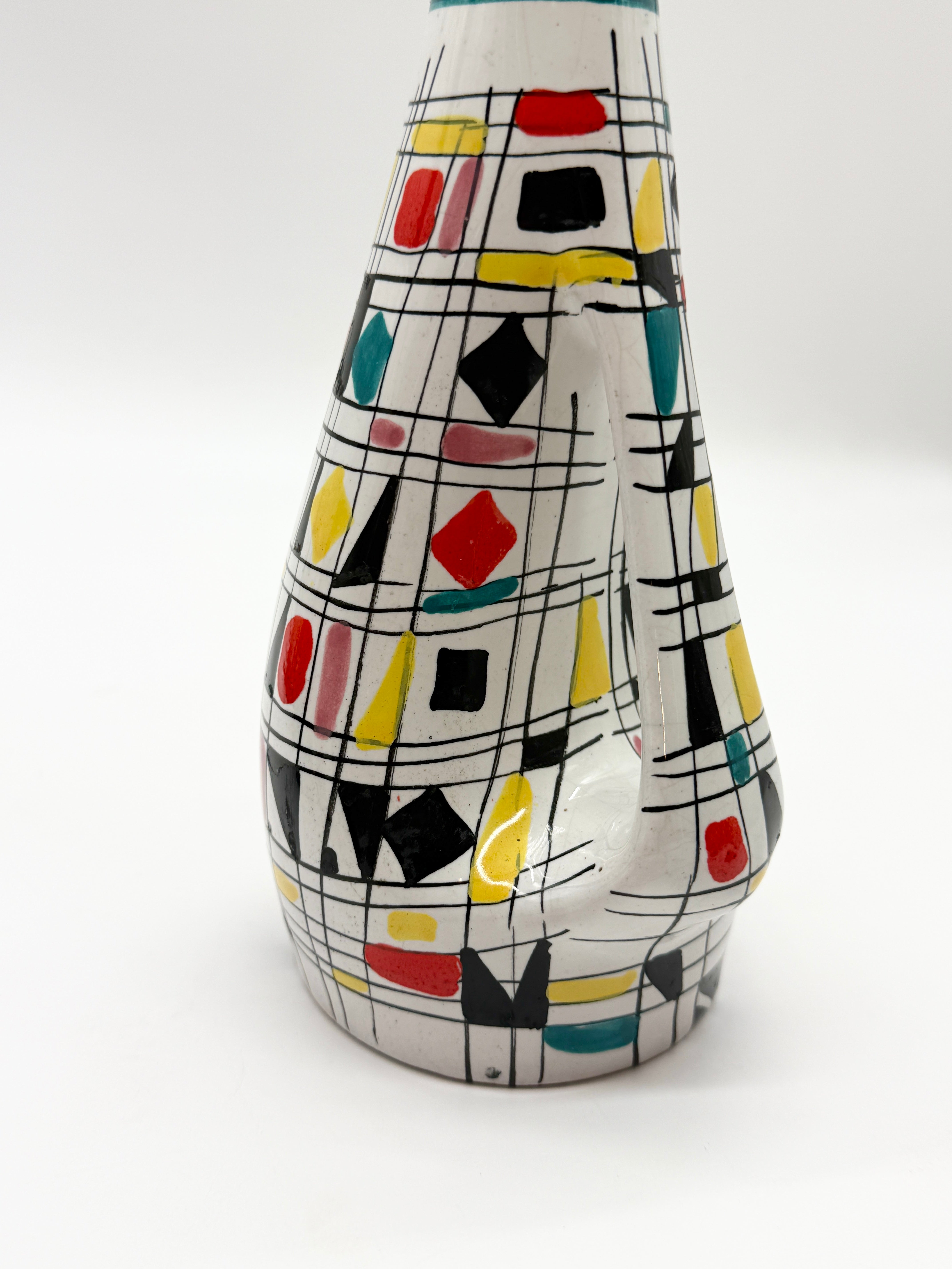 VASE / AIGUIÈRE EN CÉRAMIQUE MAIOLICA DERUTA, ITALIE, 1960s