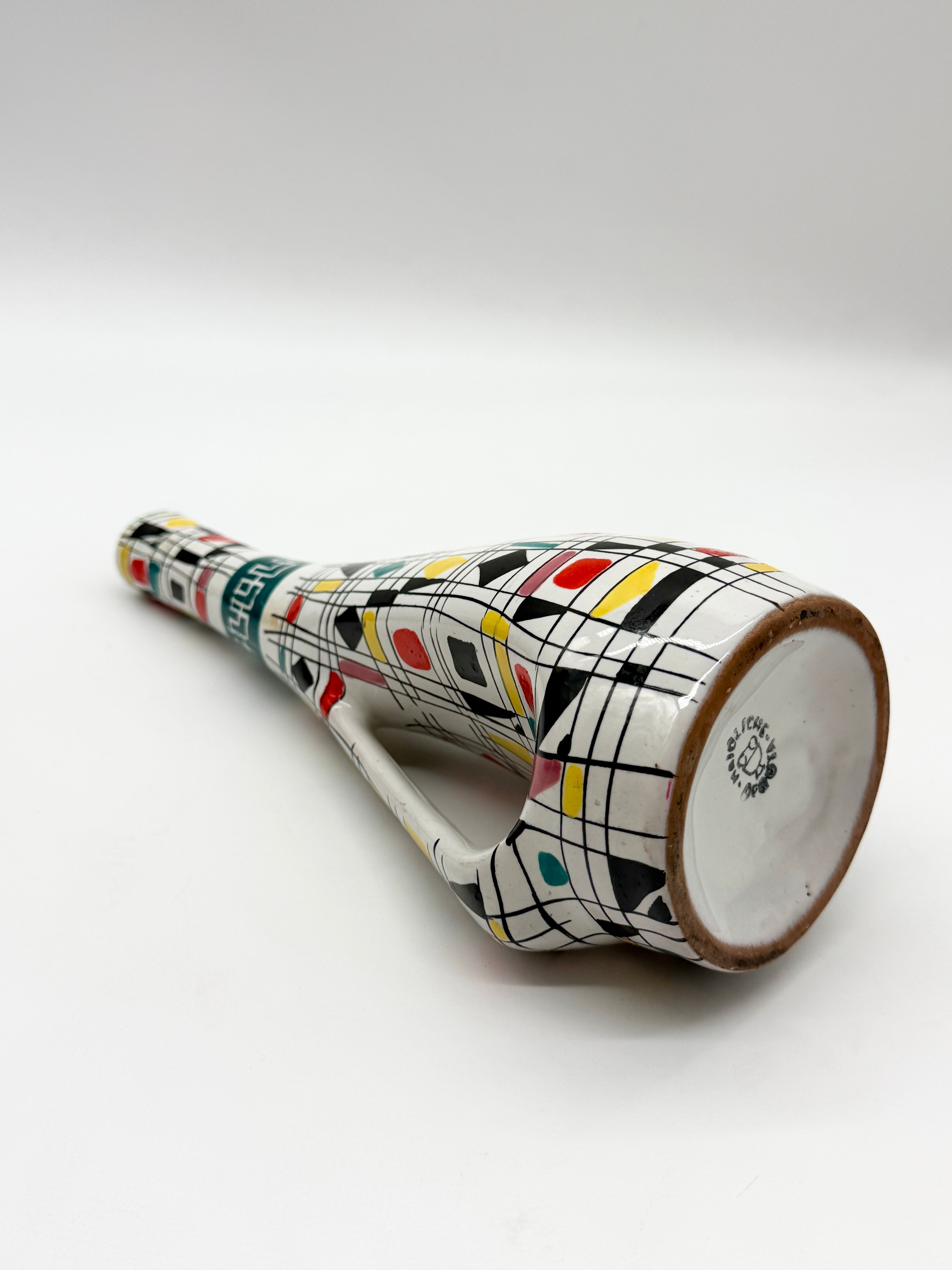 VASE / AIGUIÈRE EN CÉRAMIQUE MAIOLICA DERUTA, ITALIE, 1960s