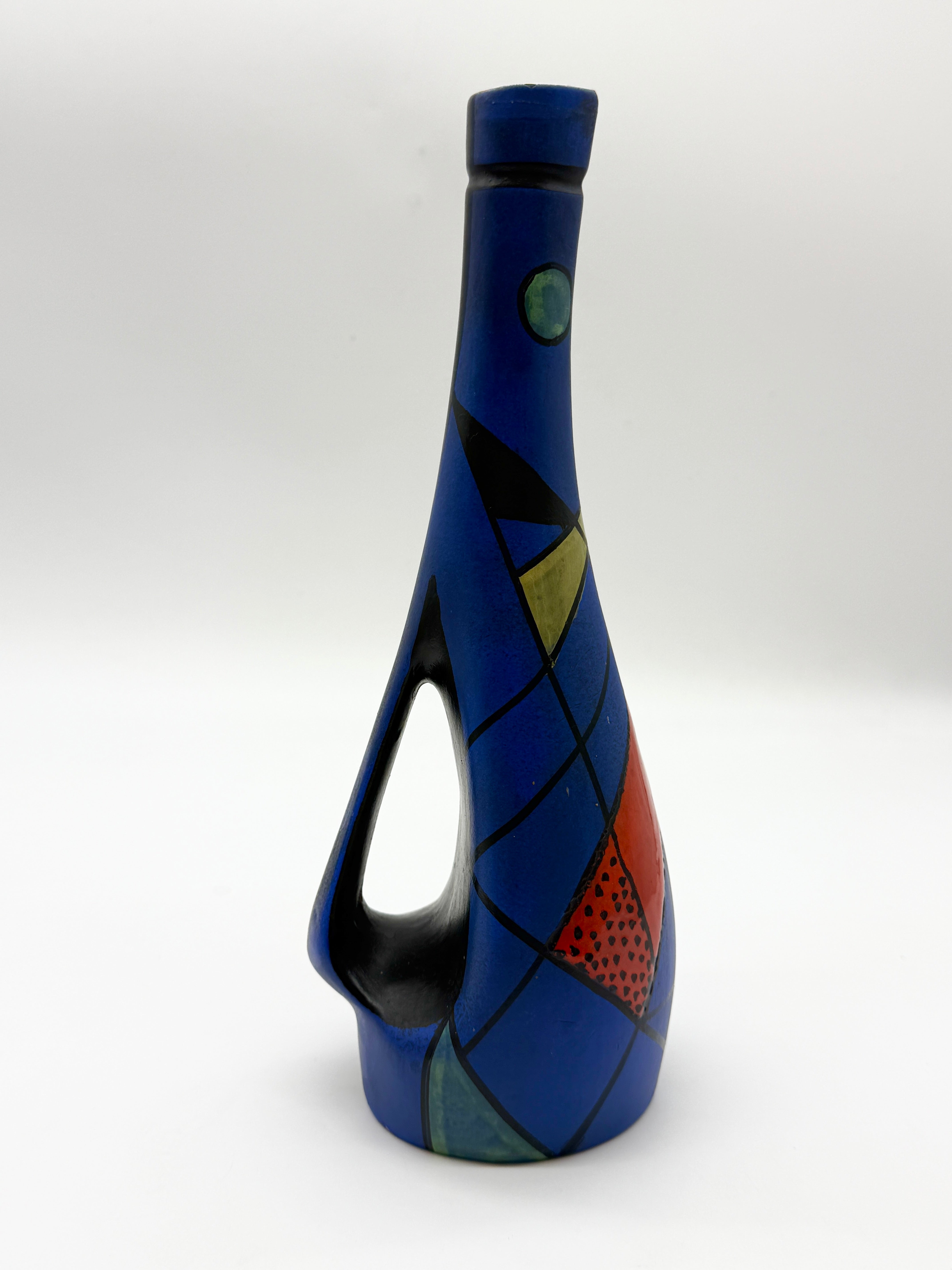 VASE / AIGUIÈRE EN CÉRAMIQUE "MAIOLICA DERUTA", ITALIE, 1960s