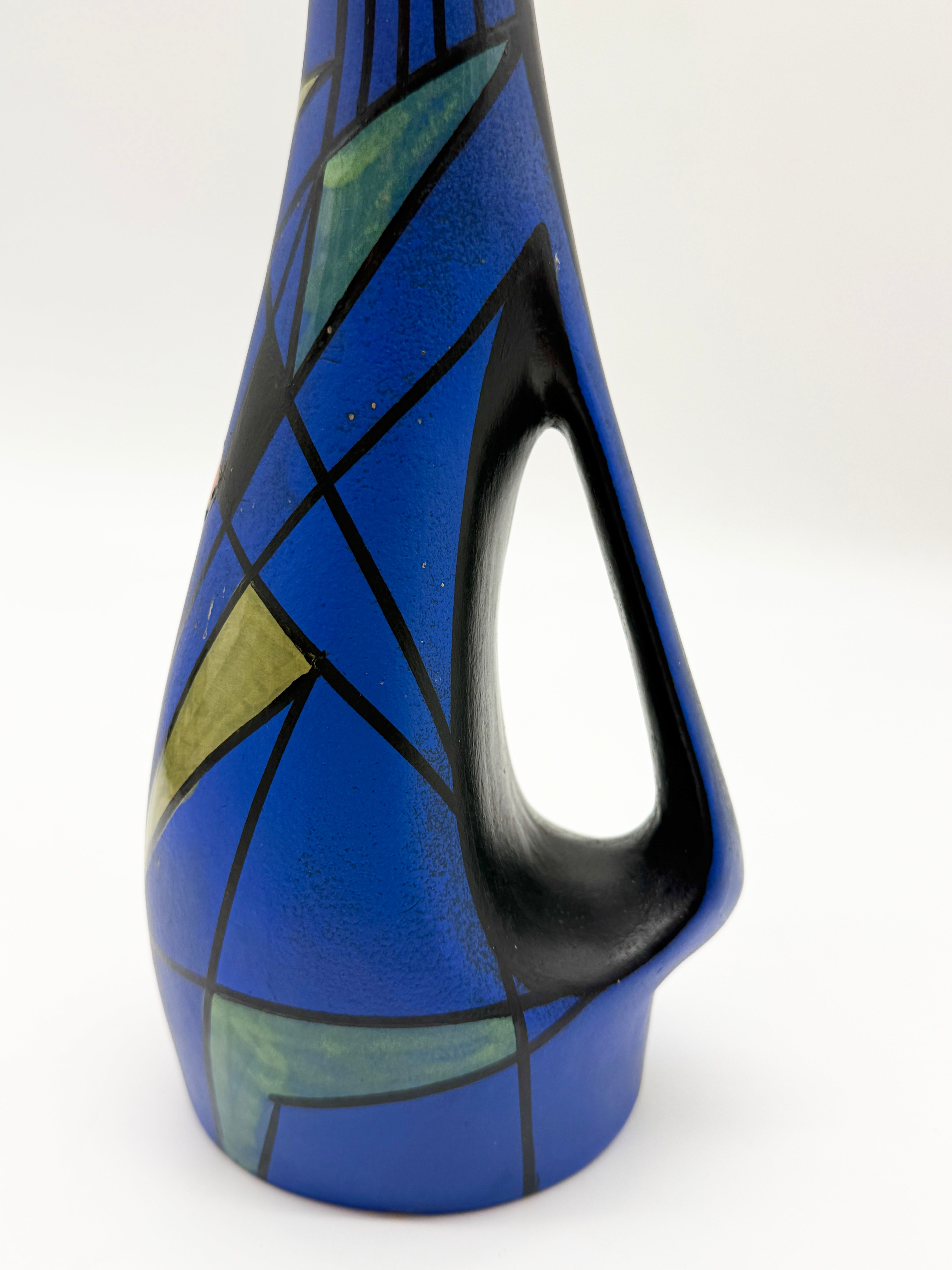 VASE / AIGUIÈRE EN CÉRAMIQUE "MAIOLICA DERUTA", ITALIE, 1960s