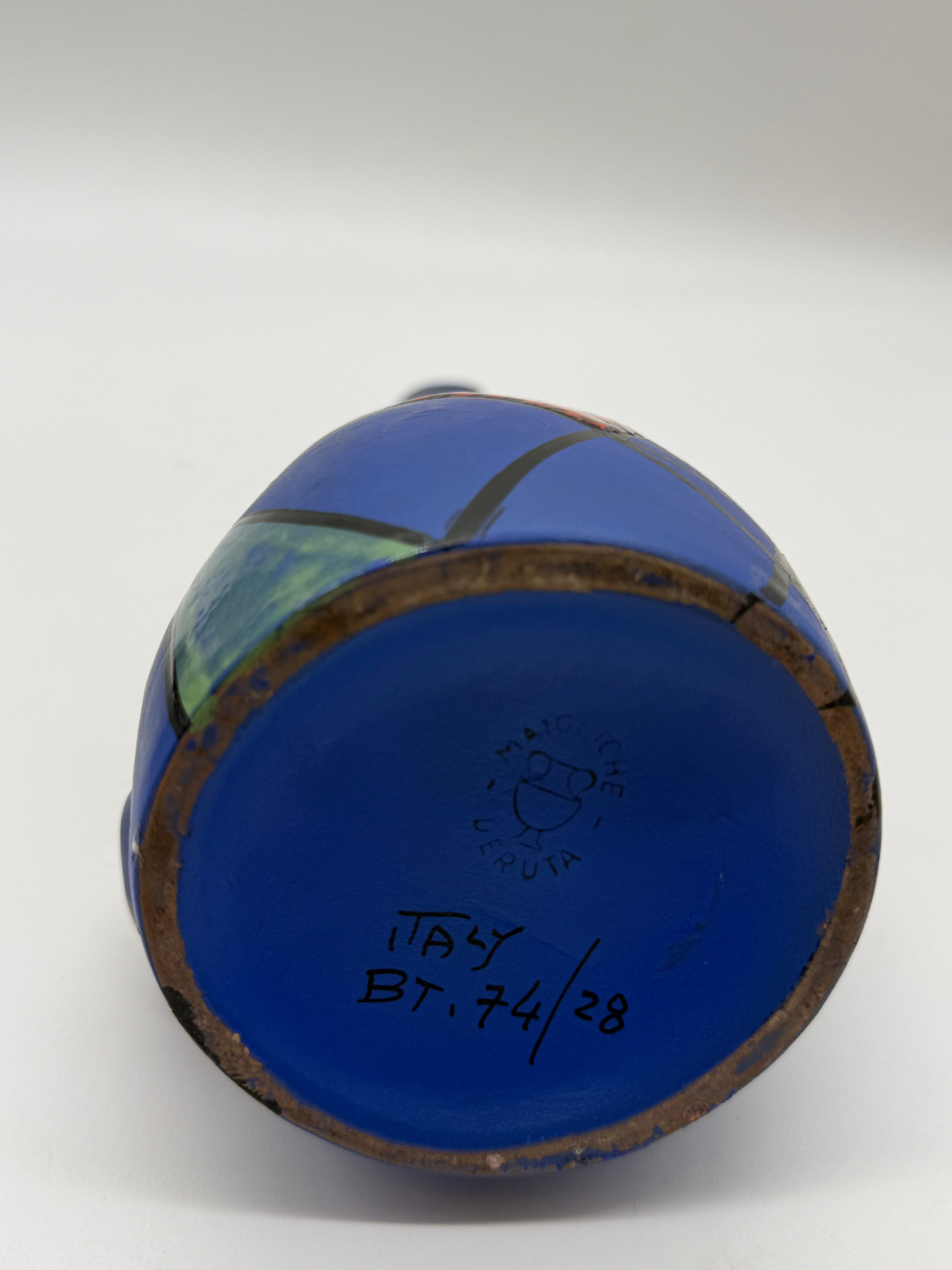 VASE / AIGUIÈRE EN CÉRAMIQUE "MAIOLICA DERUTA", ITALIE, 1960s