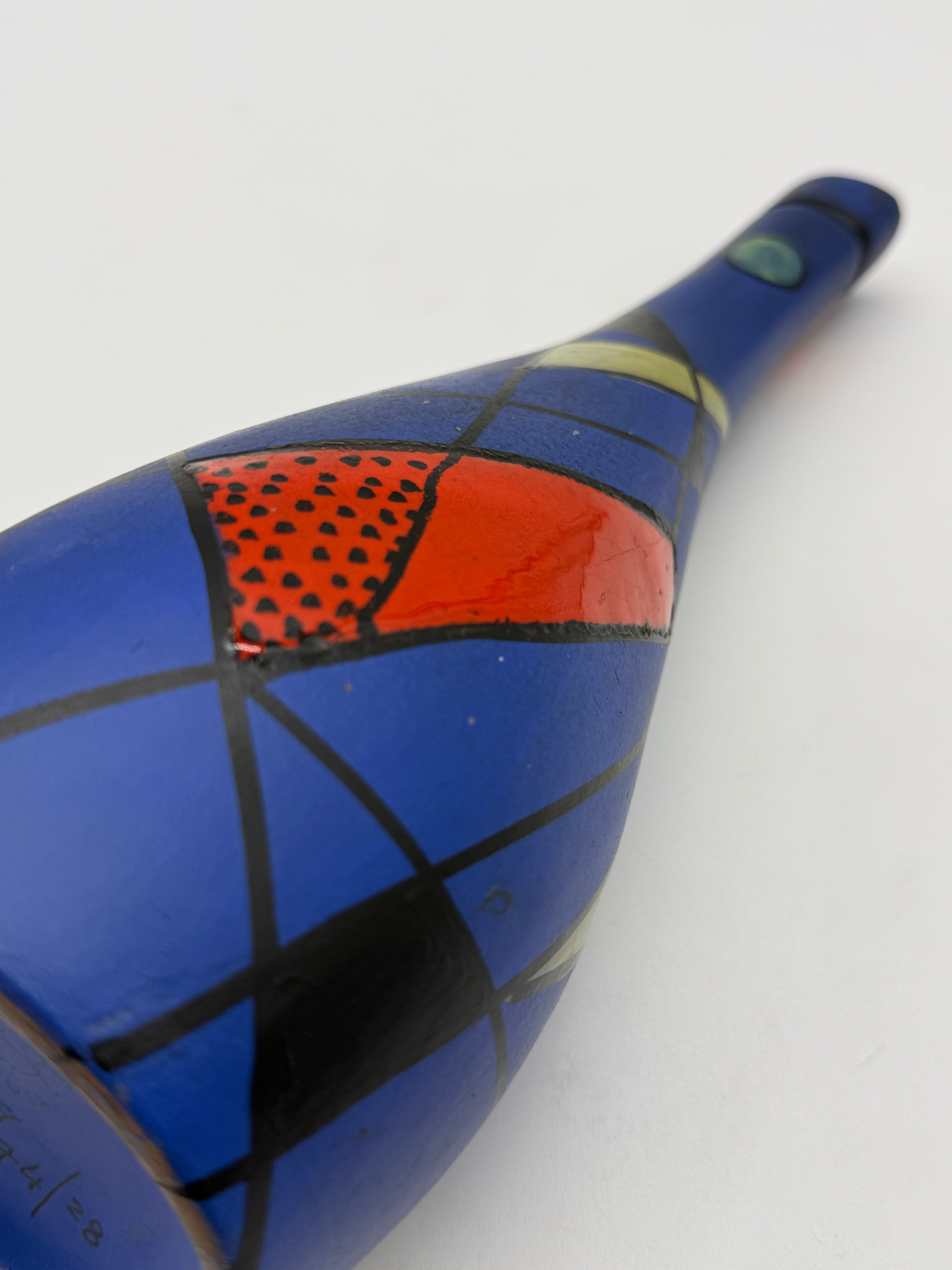 VASE / AIGUIÈRE EN CÉRAMIQUE "MAIOLICA DERUTA", ITALIE, 1960s