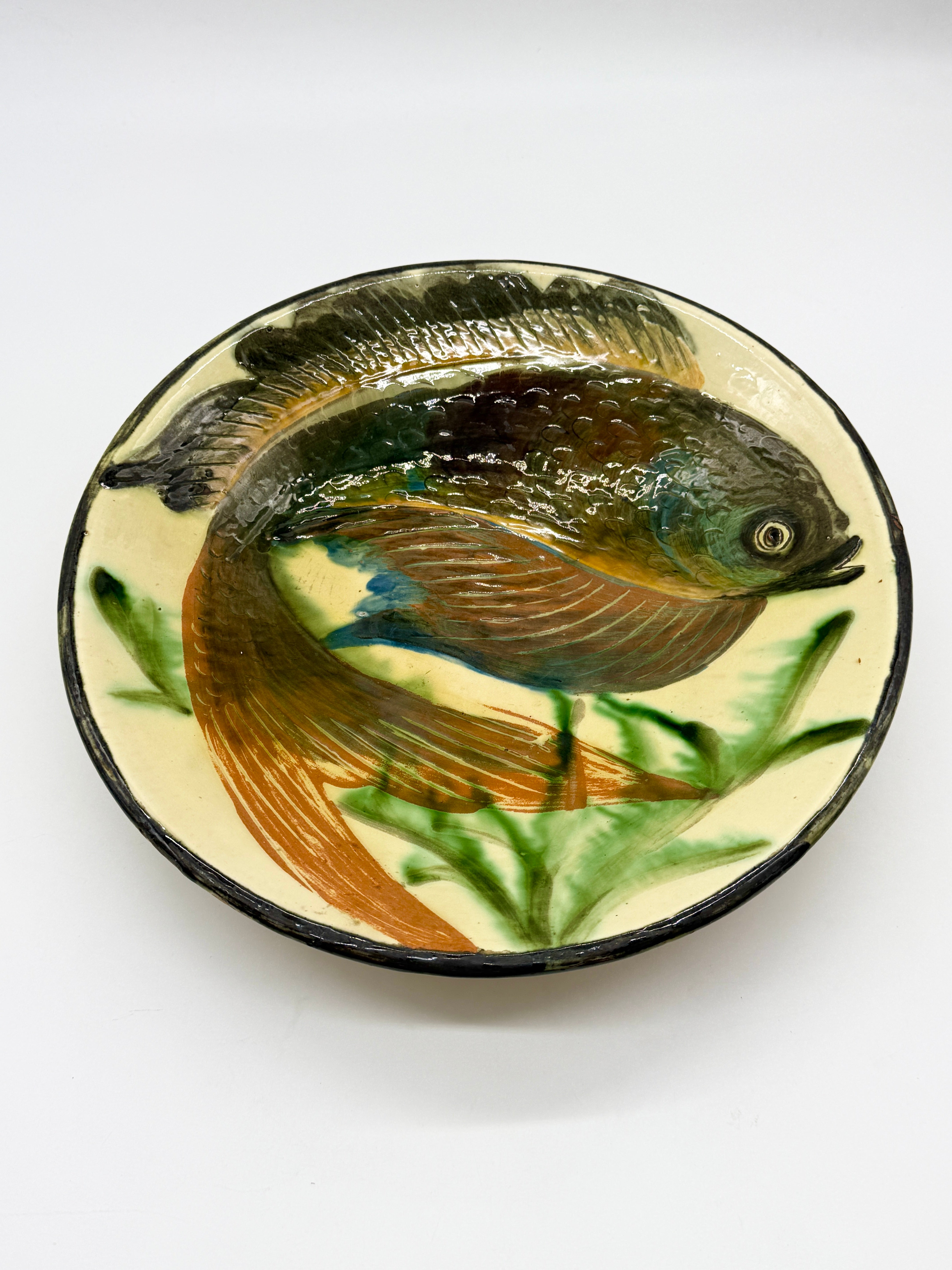GRANDE ASSIETTE POISSON,  PUIGDEMONT LA BISBAL, CATALOGNE 1960s