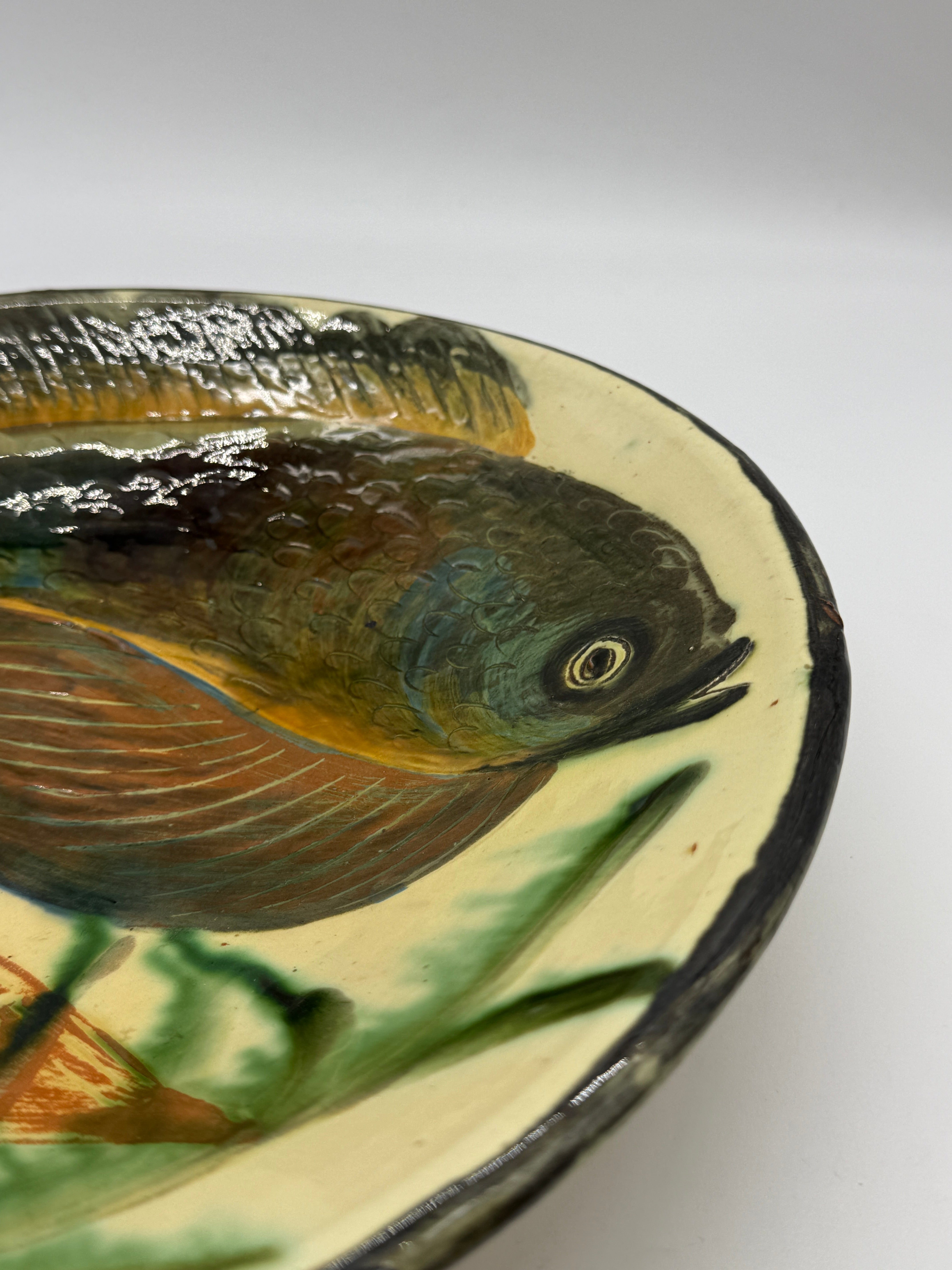 GRANDE ASSIETTE POISSON,  PUIGDEMONT LA BISBAL, CATALOGNE 1960s