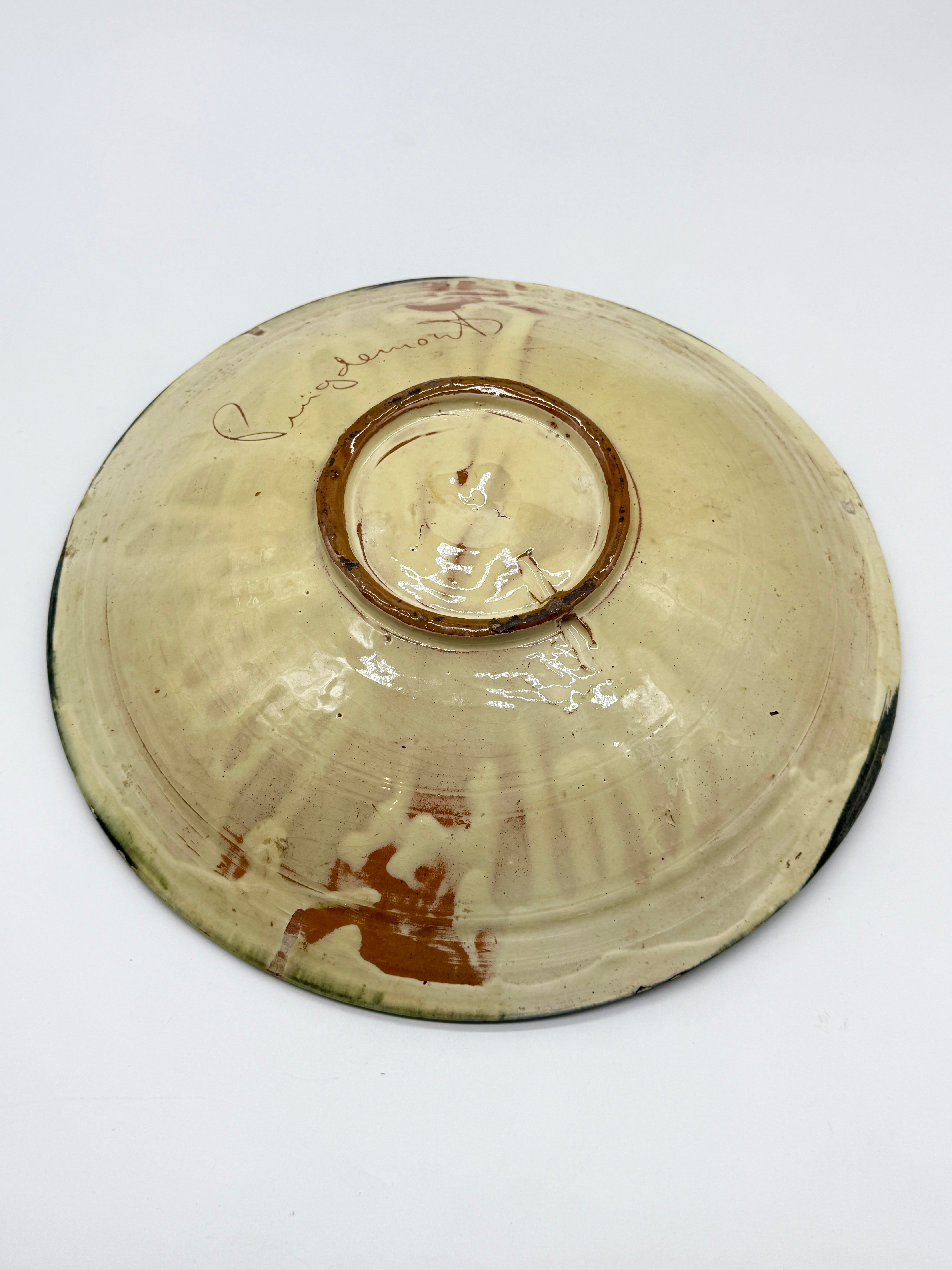 GRANDE ASSIETTE POISSON,  PUIGDEMONT LA BISBAL, CATALOGNE 1960s