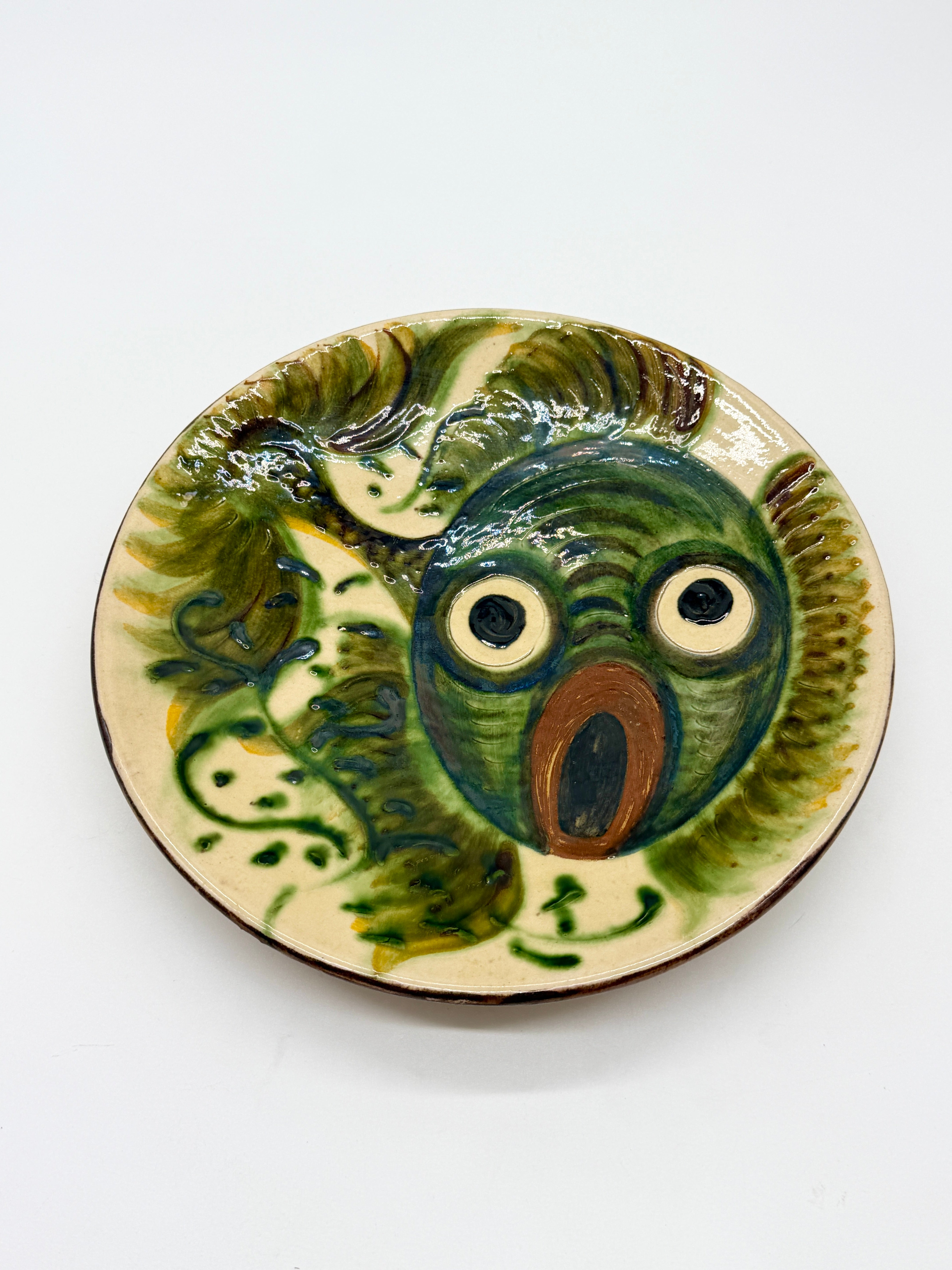 ASSIETTE POISSON FANTASTIQUE, PUIGDEMONT, CATALOGNE 1960s