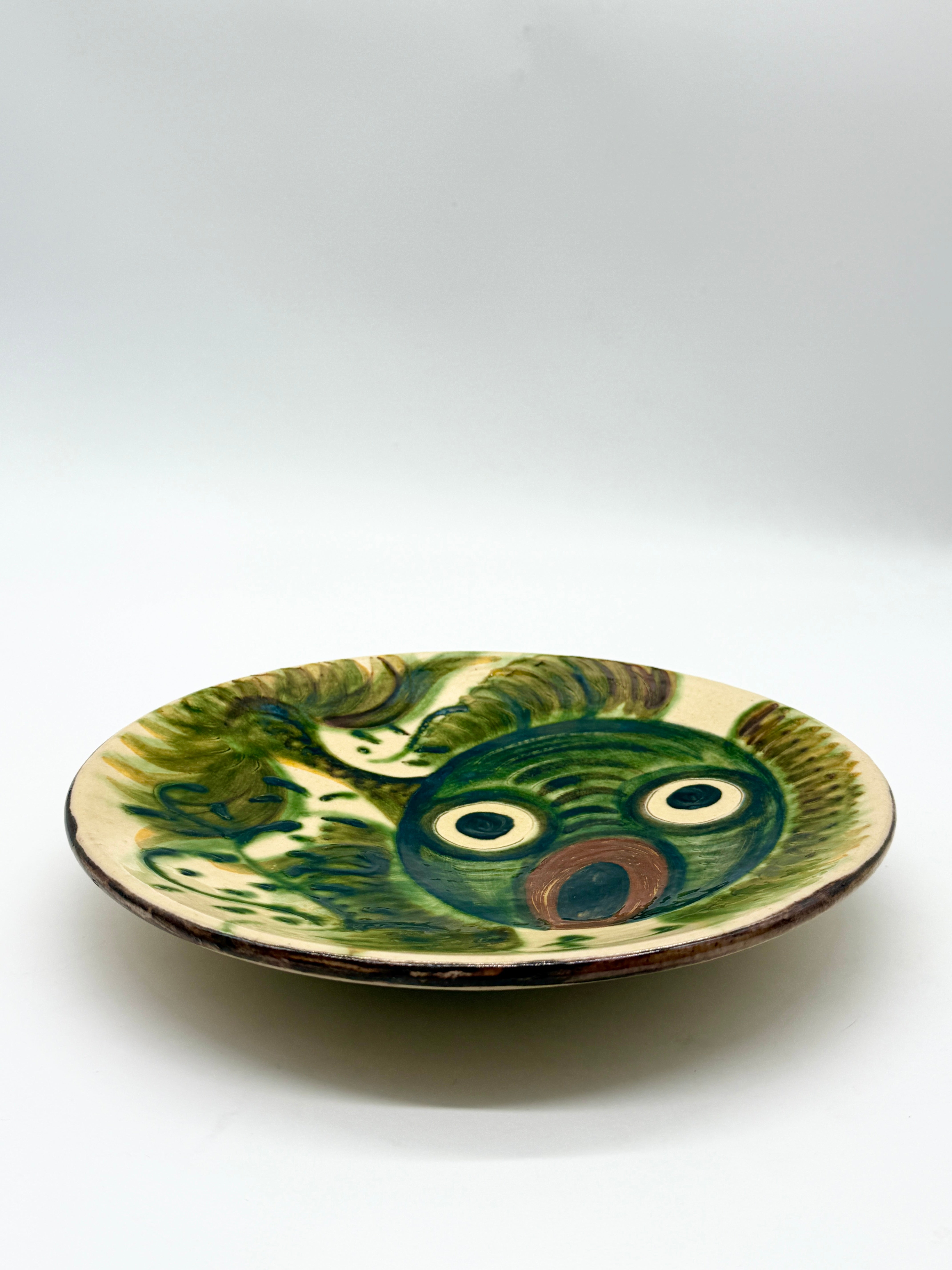ASSIETTE POISSON FANTASTIQUE, PUIGDEMONT, CATALOGNE 1960s