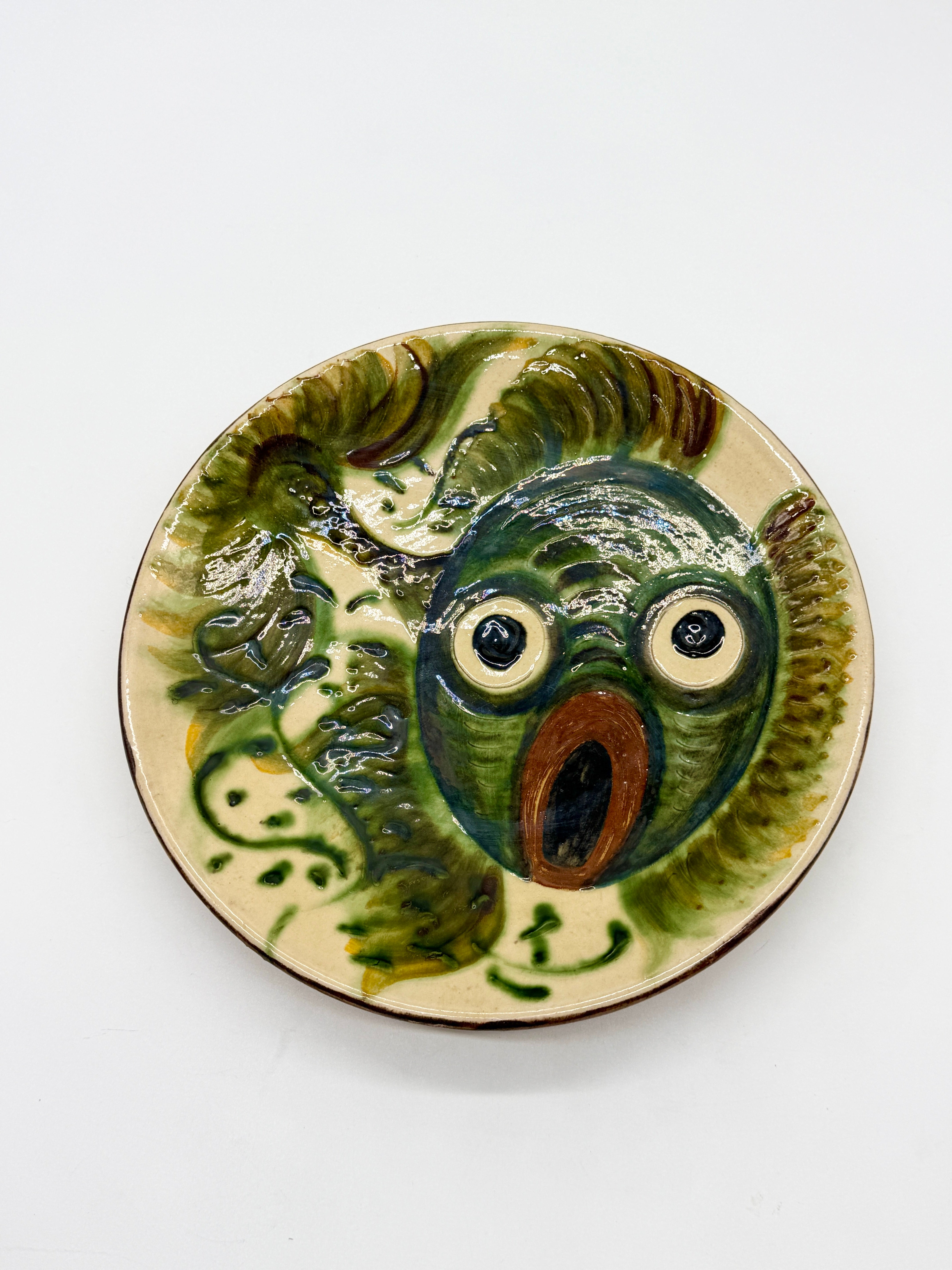 ASSIETTE POISSON FANTASTIQUE, PUIGDEMONT, CATALOGNE 1960s
