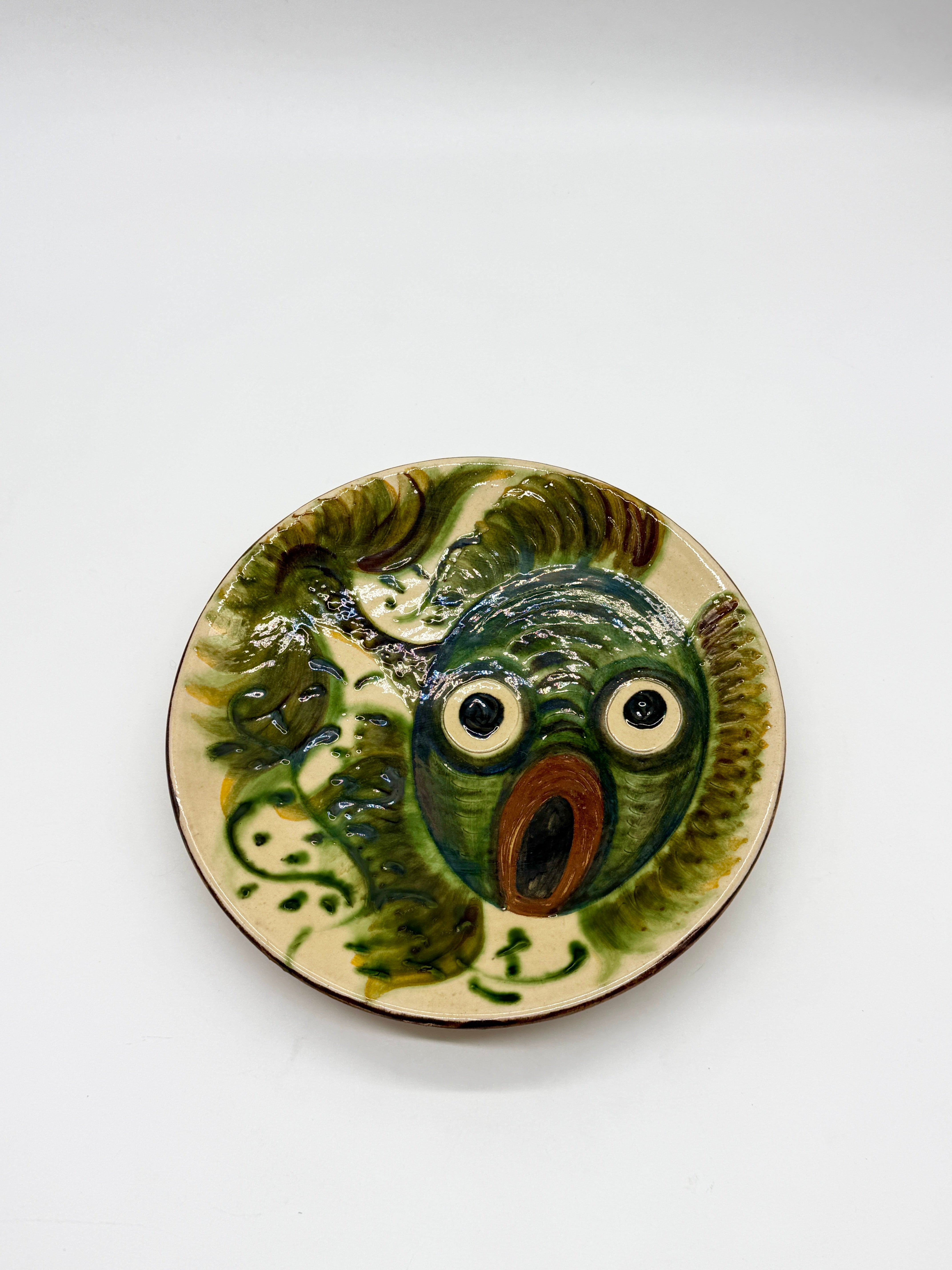 ASSIETTE POISSON FANTASTIQUE, PUIGDEMONT, CATALOGNE 1960s