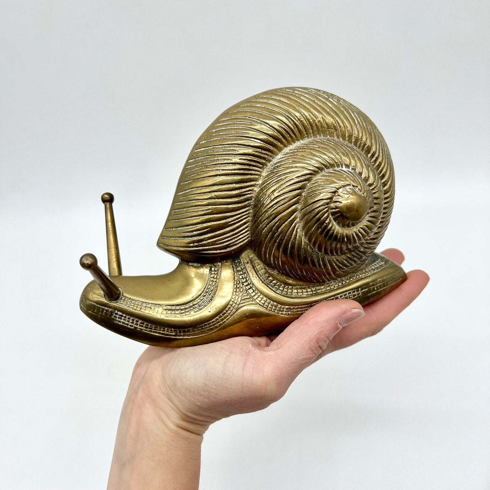 ESCARGOT "XXL" EN LAITON MASSIF – ALLEMAGNE, 1970s