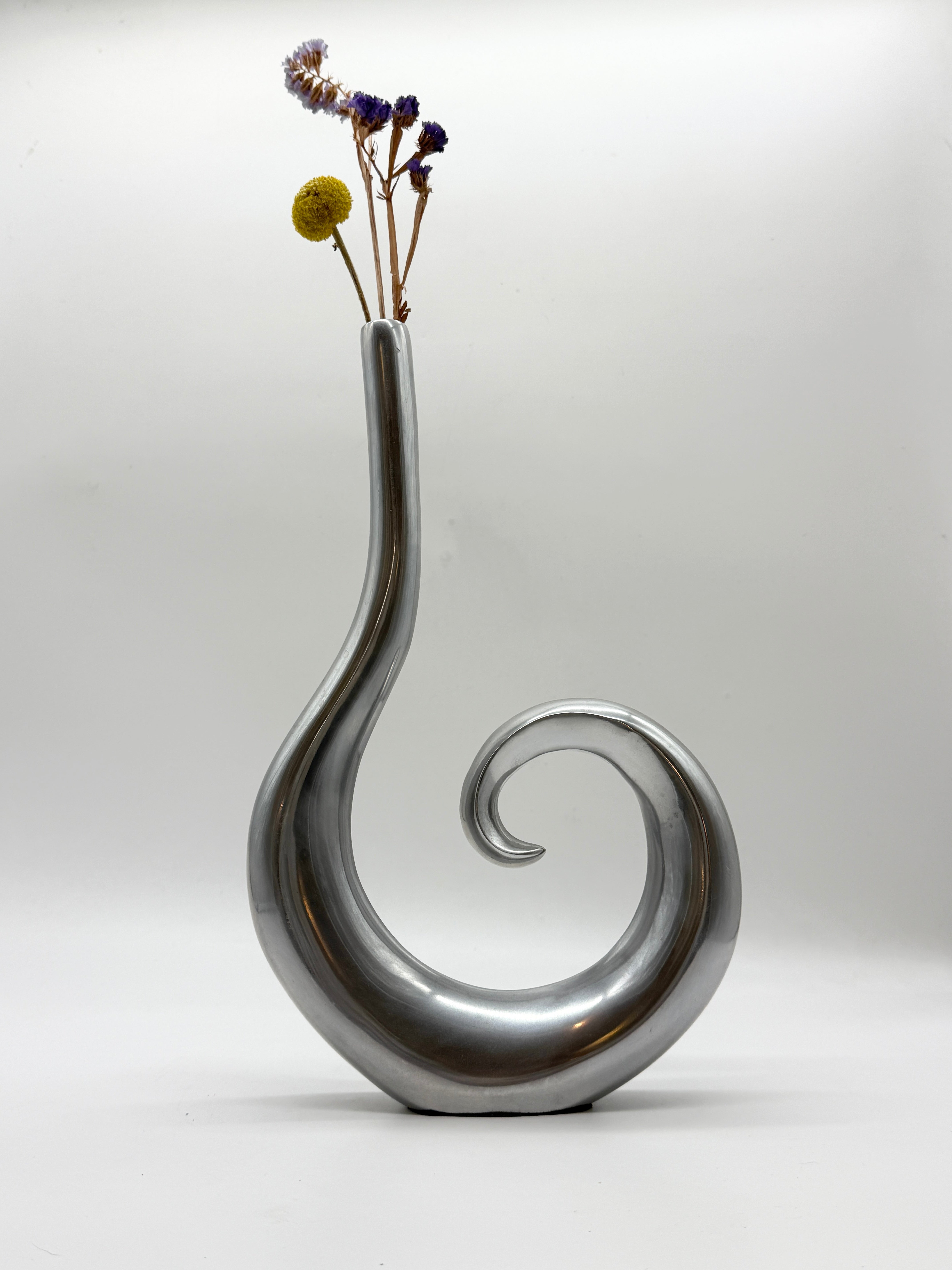VASE "SPIRALE" EN FONTE D’ALUMINIUM, 1970s