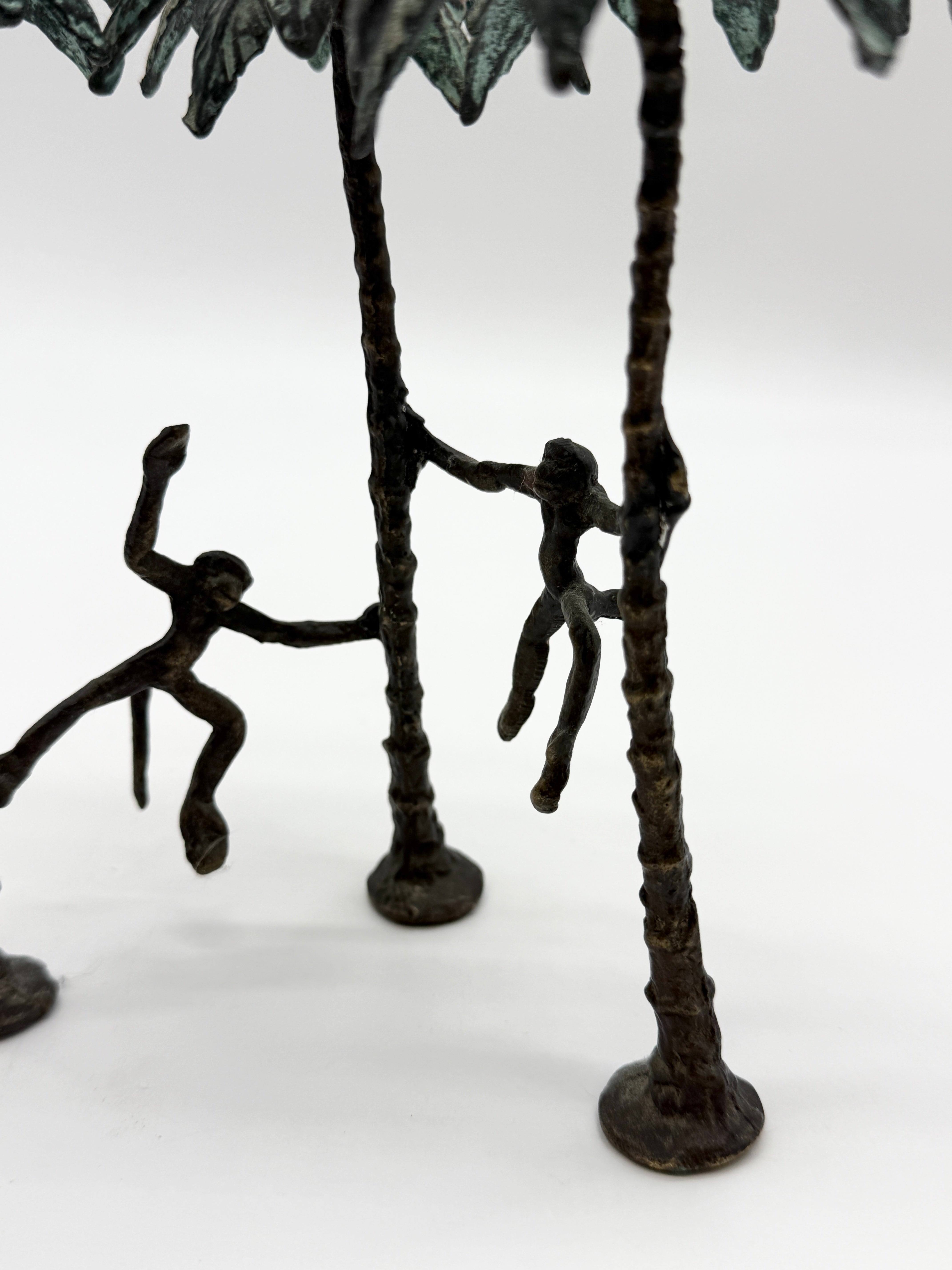 CHANDELIER "SINGE" EN BRONZE PATINÉ, 1970s
