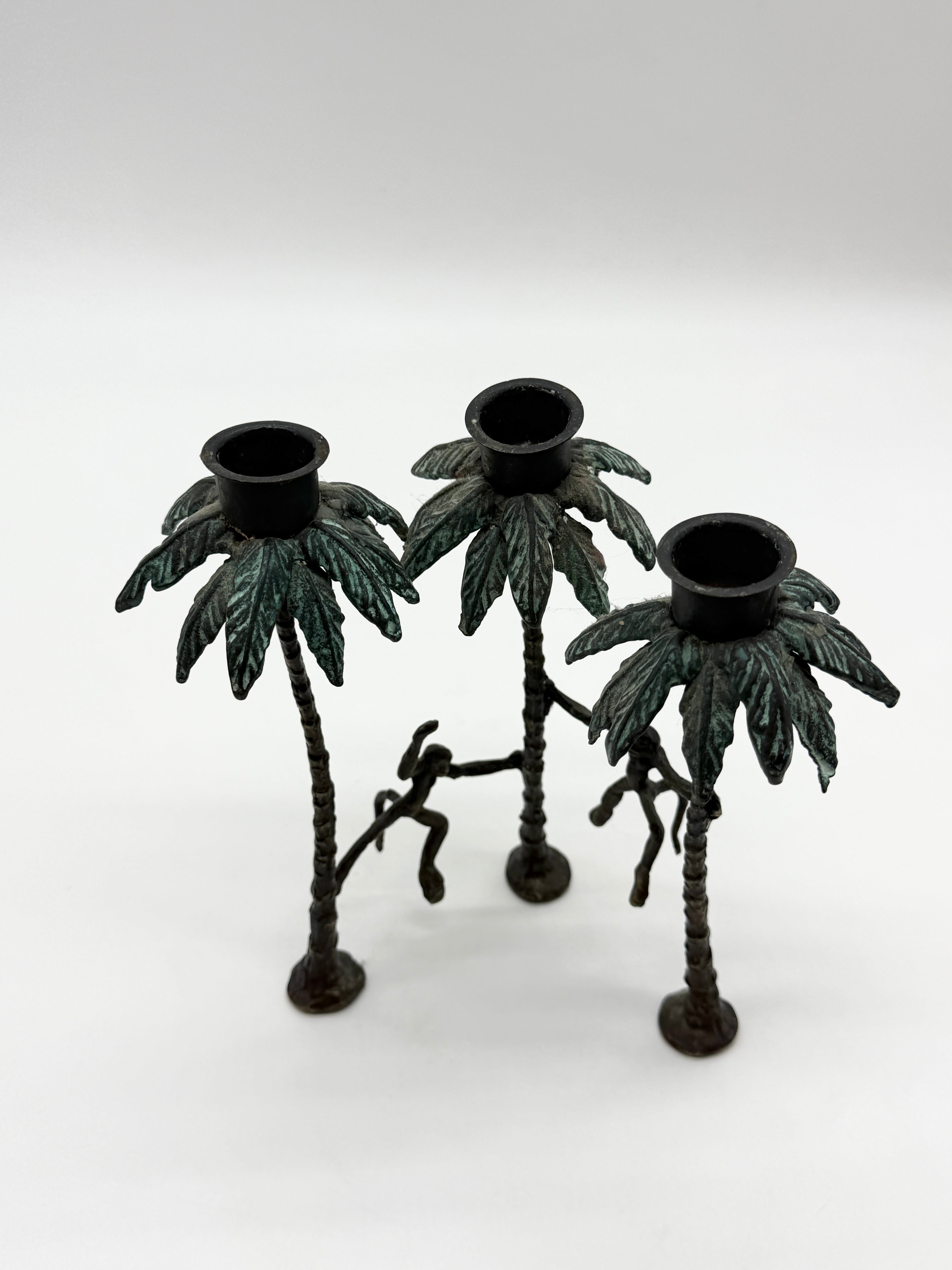 CHANDELIER "SINGE" EN BRONZE PATINÉ, 1970s