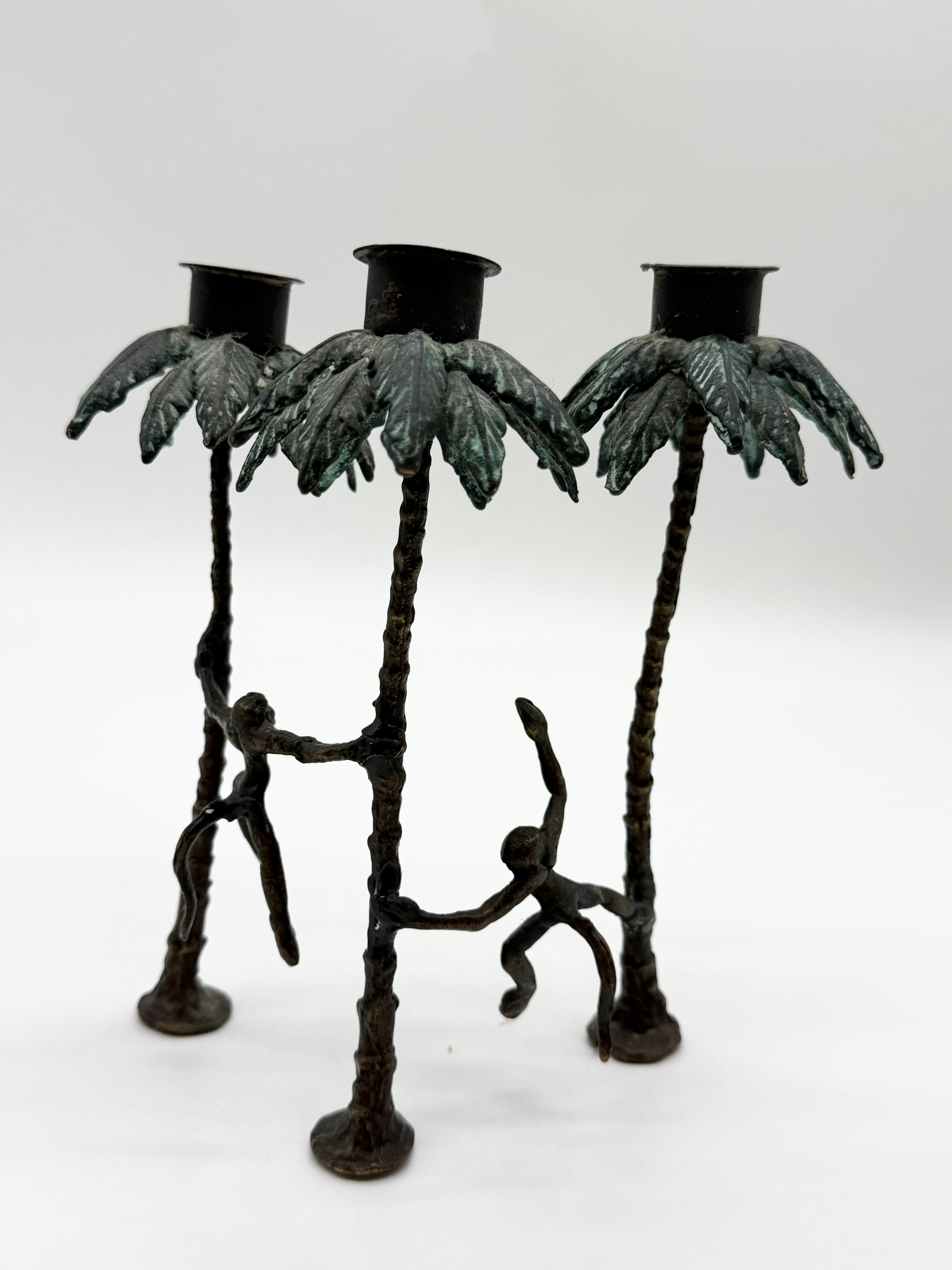 CHANDELIER "SINGE" EN BRONZE PATINÉ, 1970s