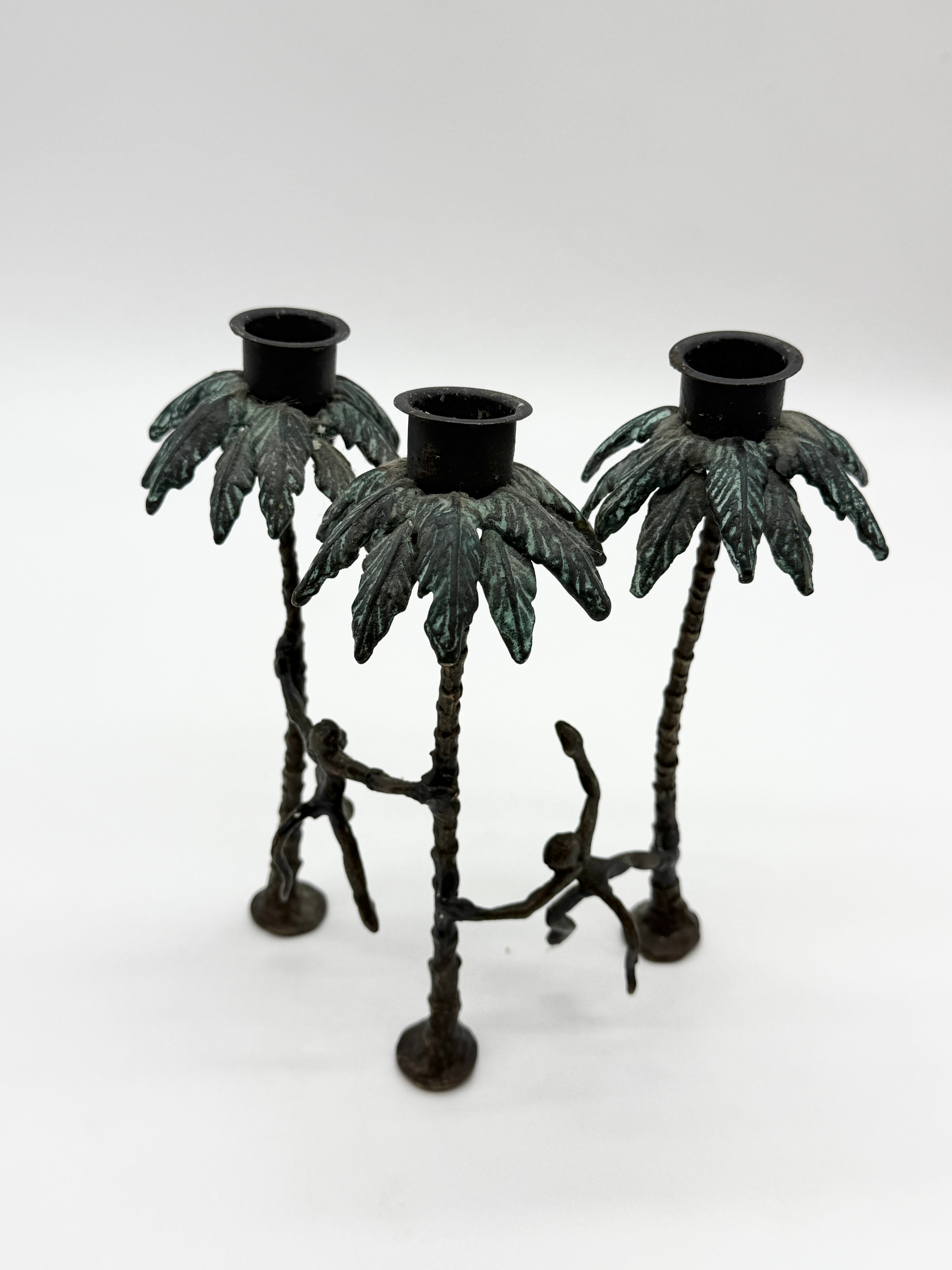 CHANDELIER "SINGE" EN BRONZE PATINÉ, 1970s