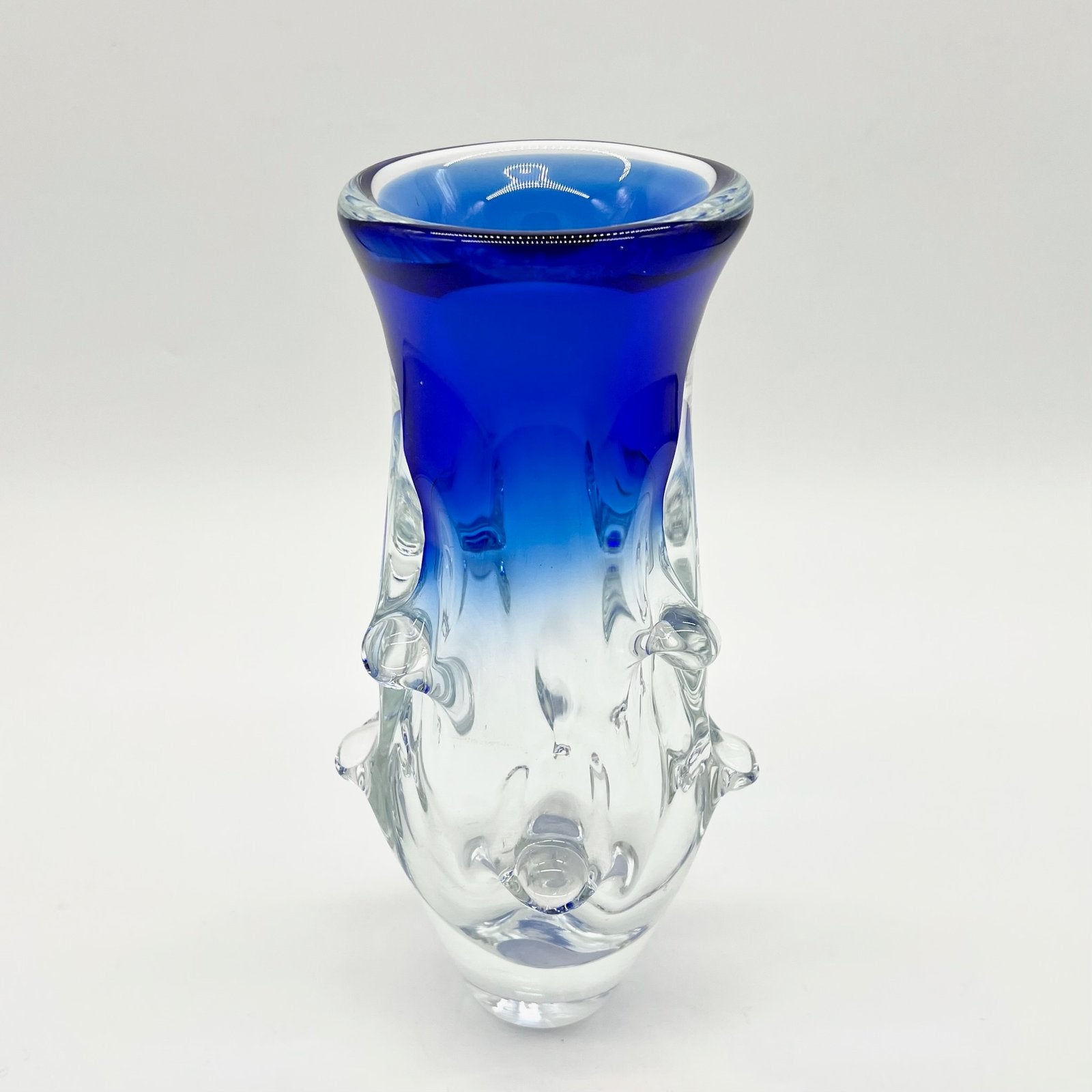 VASE BLEU COBALT, LADISLAV PALACEK, CRISTAL DE BOHÈME, 1960