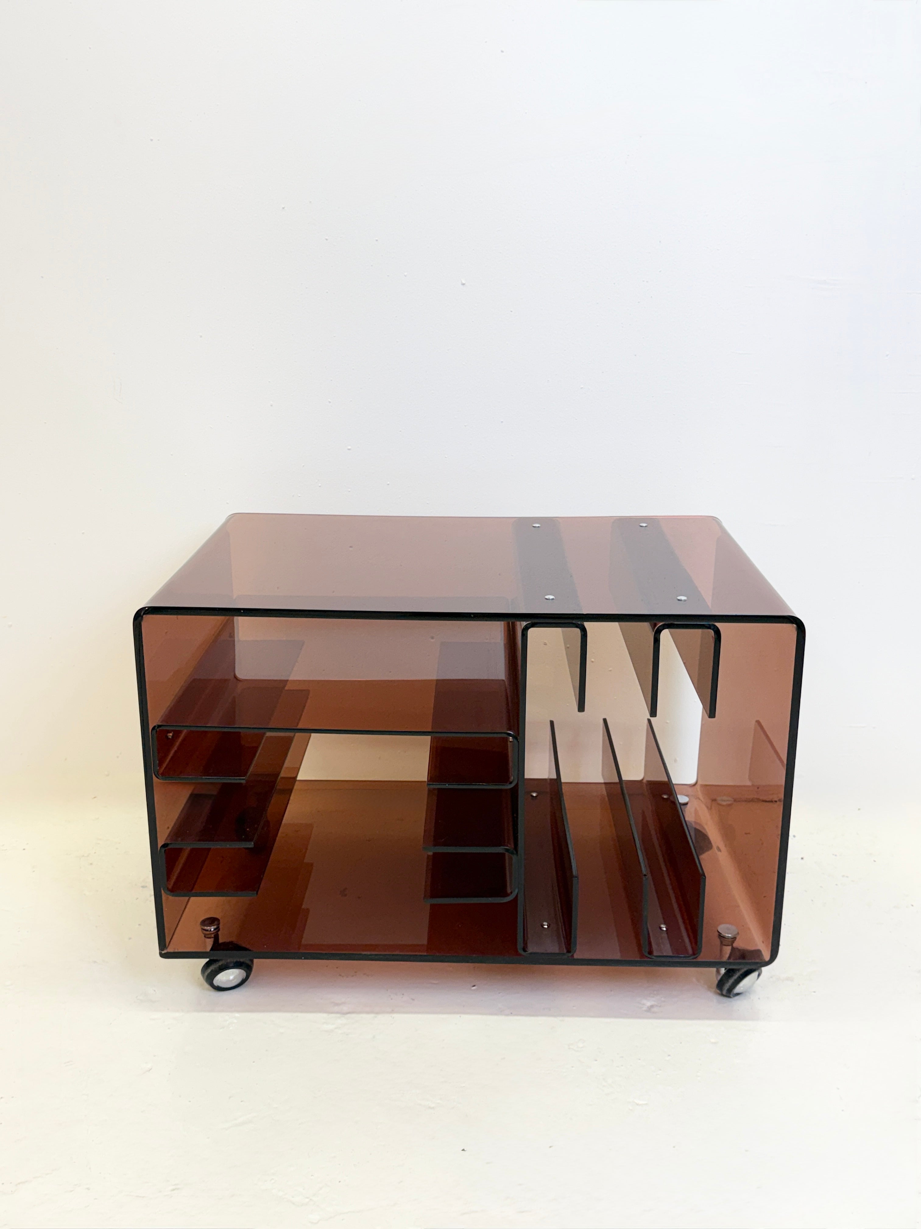 MEUBLE RANGE-VINYLES EN PLEXI, 1970S