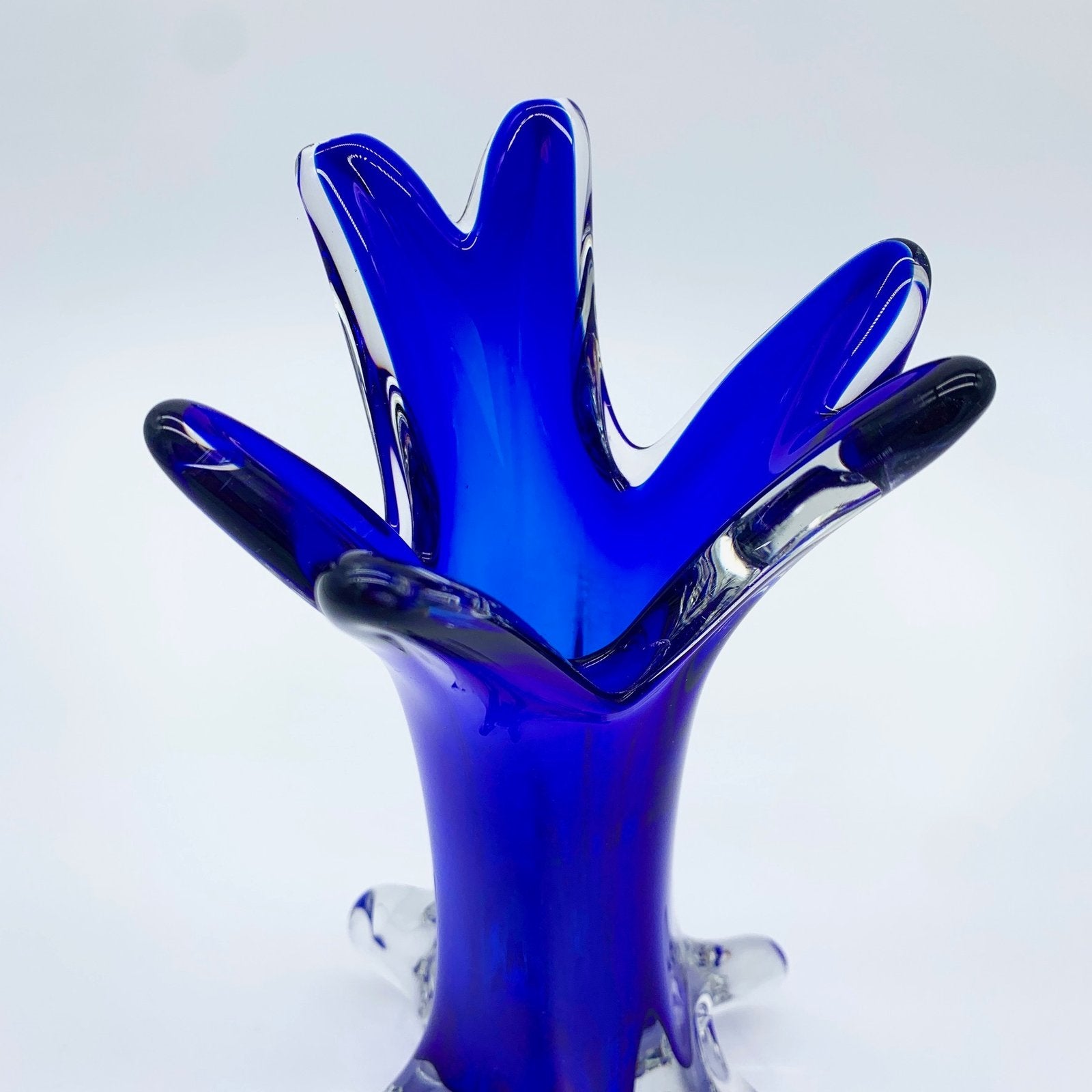 VASE BLEU COBALT, VERRE DE MURANO, 1950/60