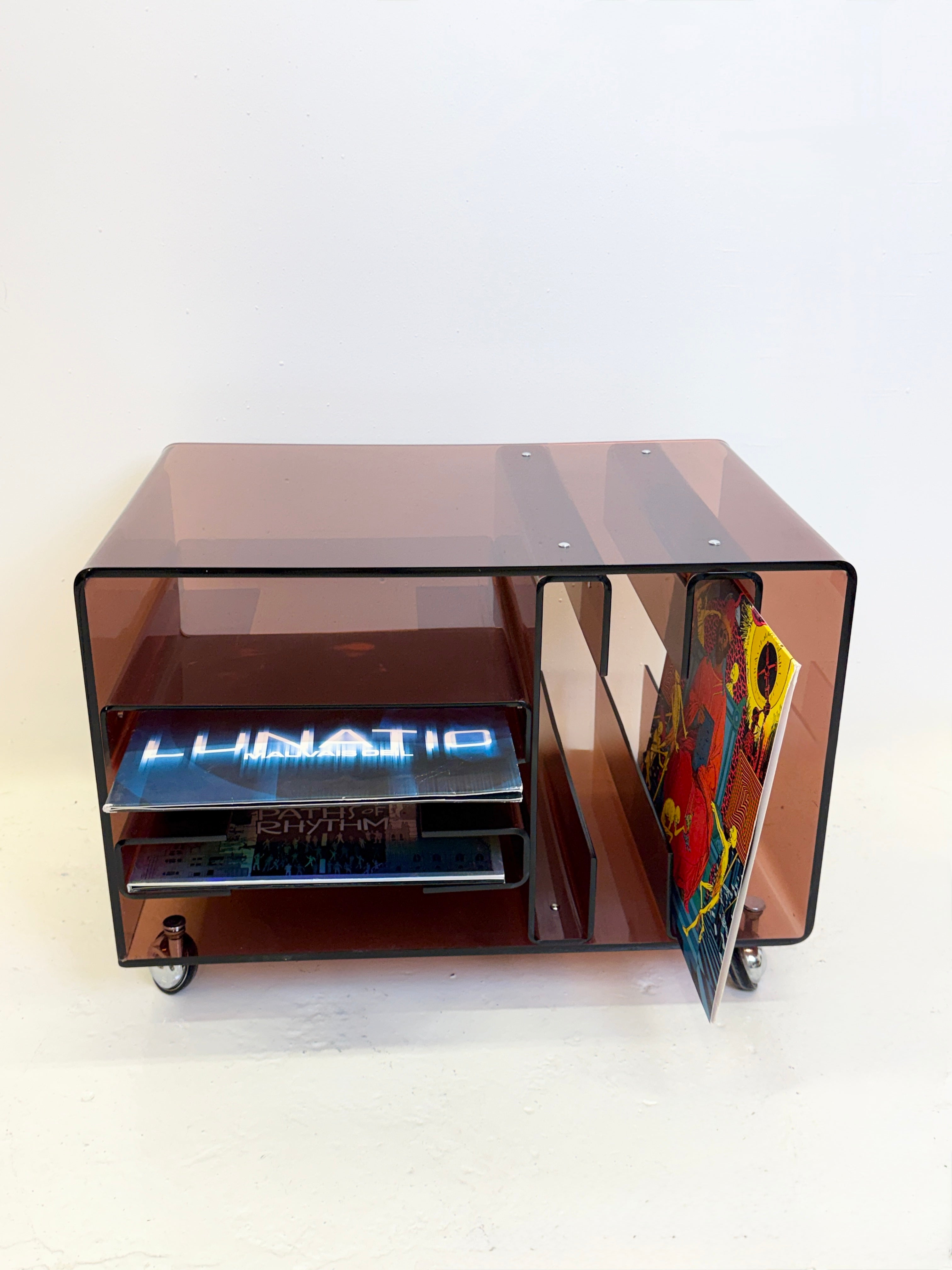 MEUBLE RANGE-VINYLES EN PLEXI, 1970S
