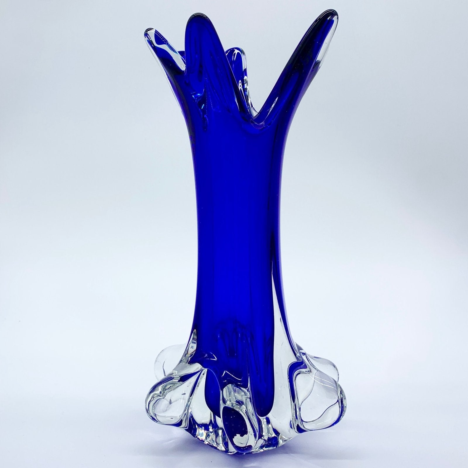 VASE BLEU COBALT, VERRE DE MURANO, 1950/60