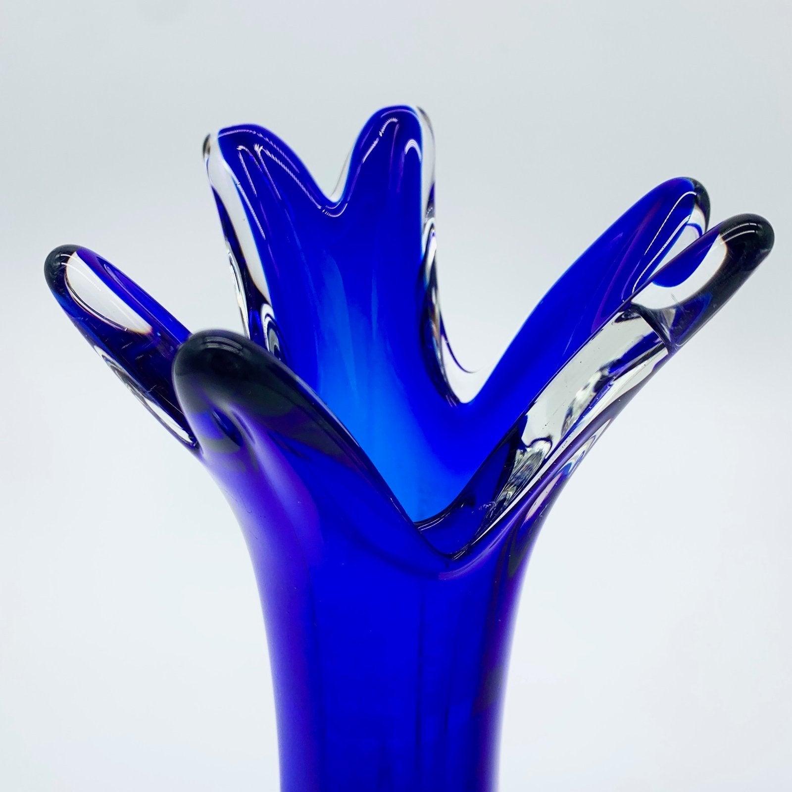 VASE BLEU COBALT, VERRE DE MURANO, 1950/60