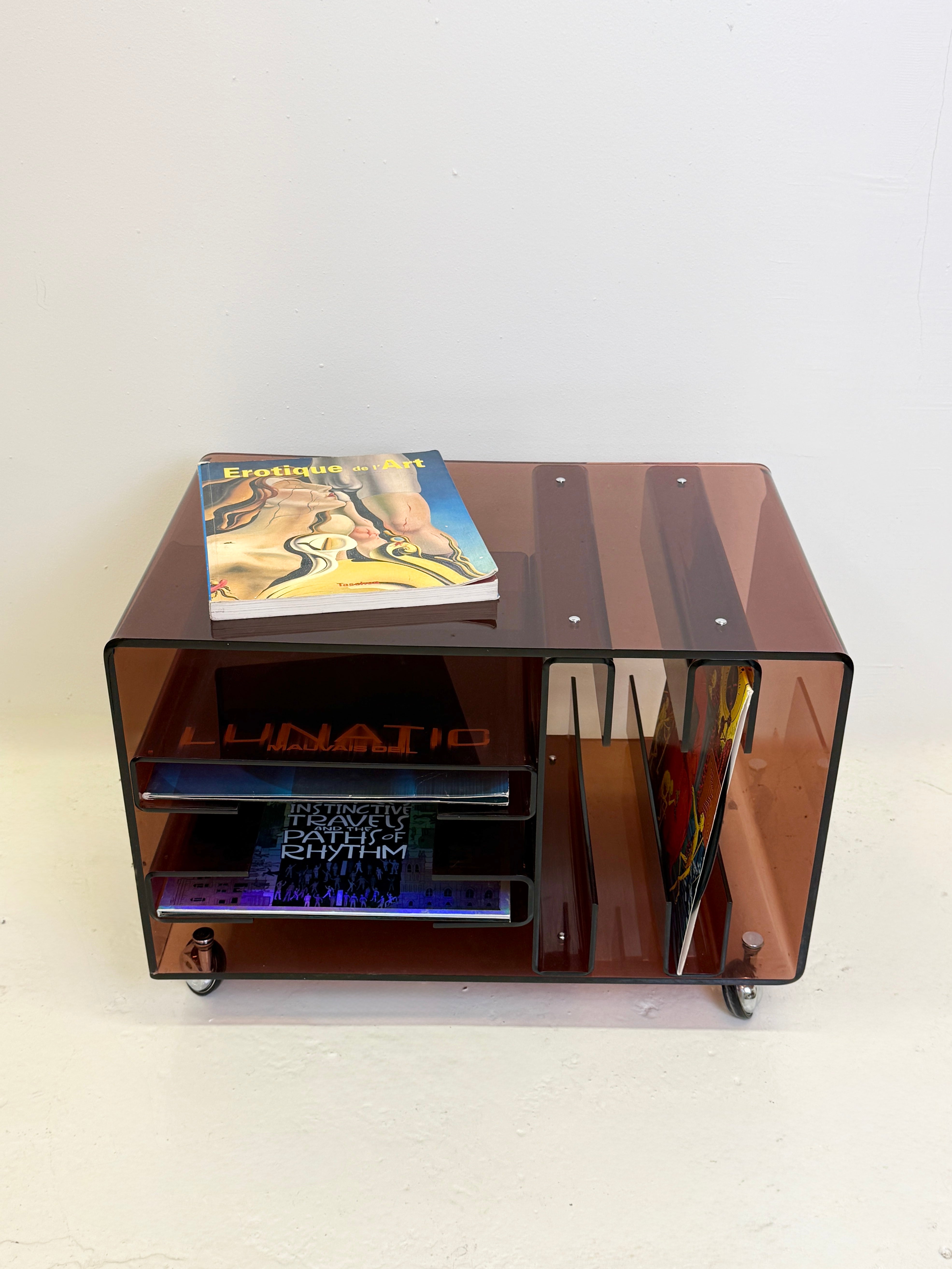 MEUBLE RANGE-VINYLES EN PLEXI, 1970S