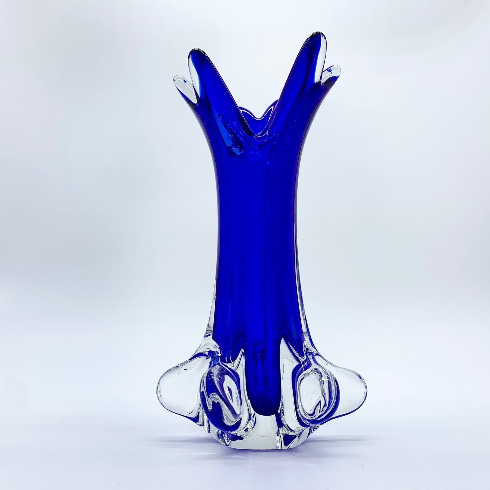VASE BLEU COBALT, VERRE DE MURANO, 1950/60