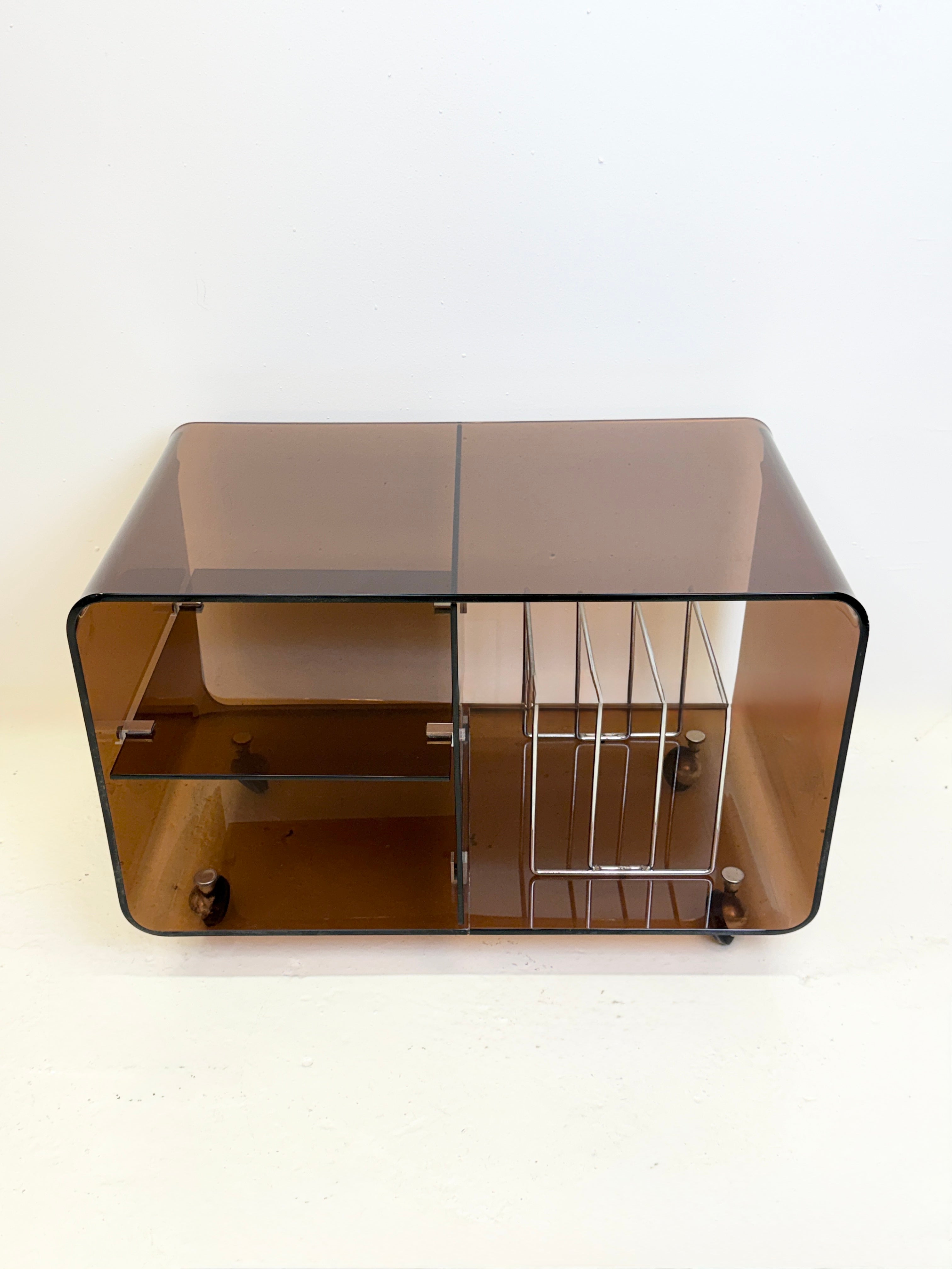RANGE-VINYLES EN PLEXI,  MICHEL DUMAS POUR ROCHE BOBOIS, 1970S