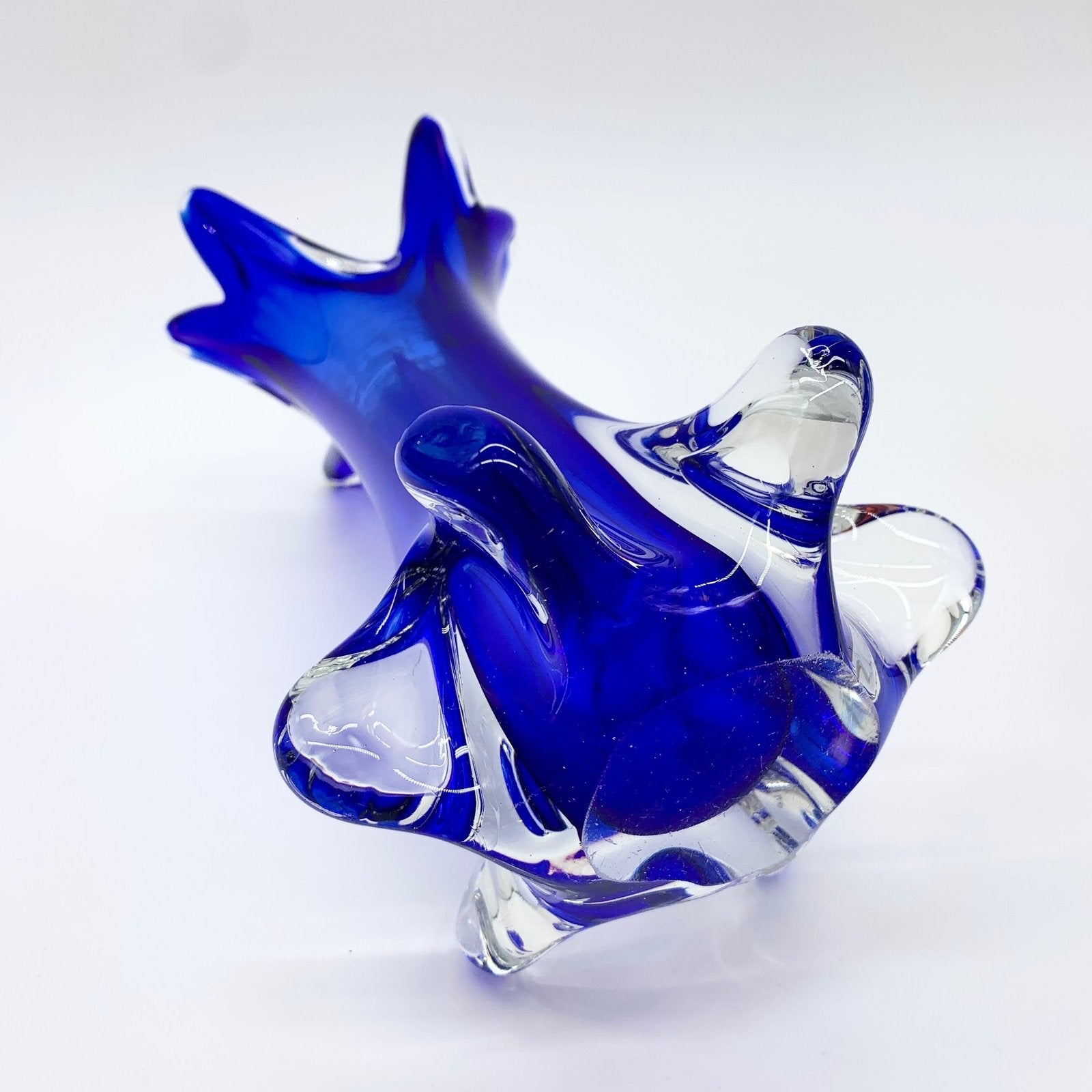 VASE BLEU COBALT, VERRE DE MURANO, 1950/60