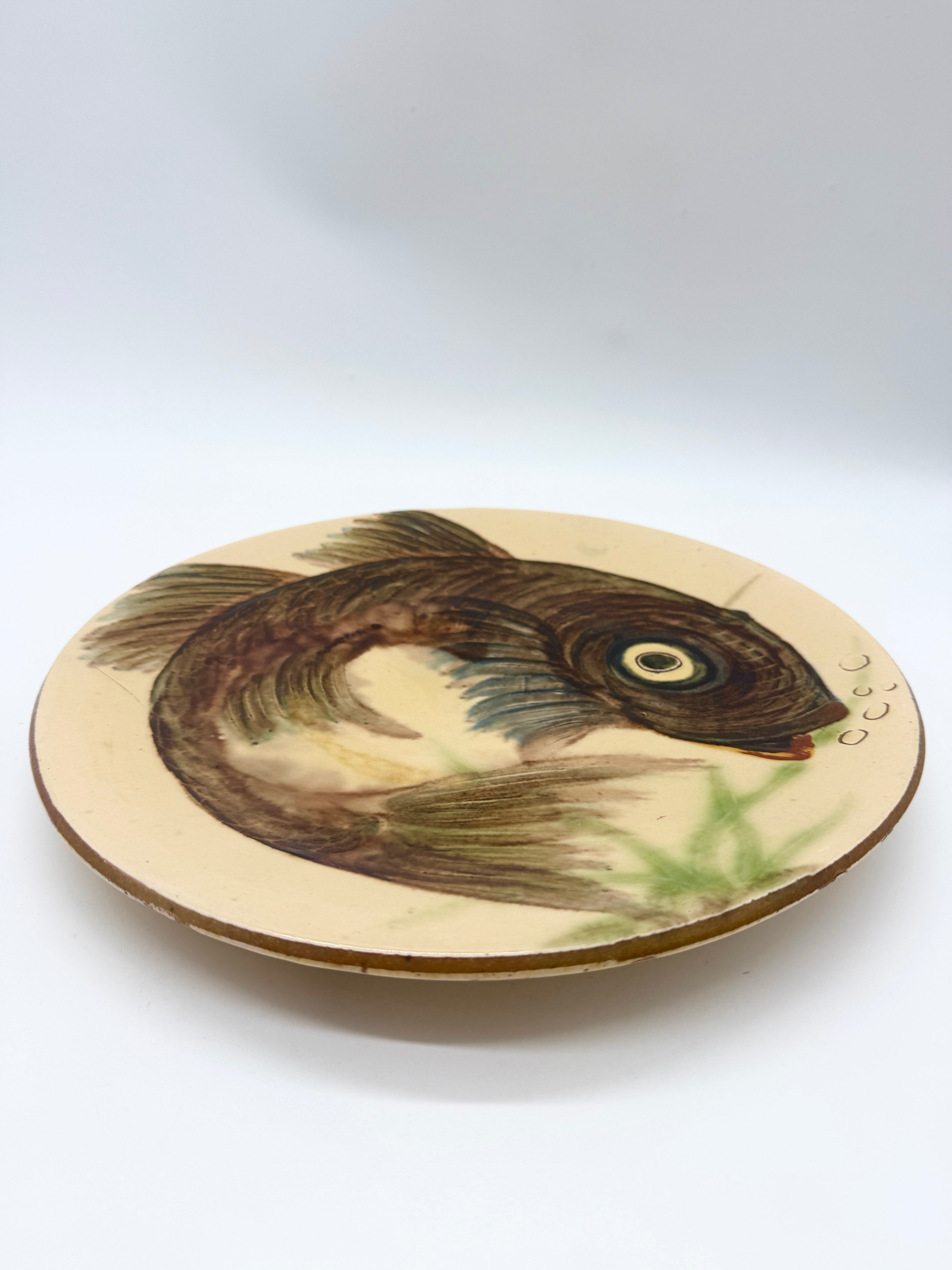 ASSIETTE MURALE "POISSON", PUIGDEMONT, 1960S