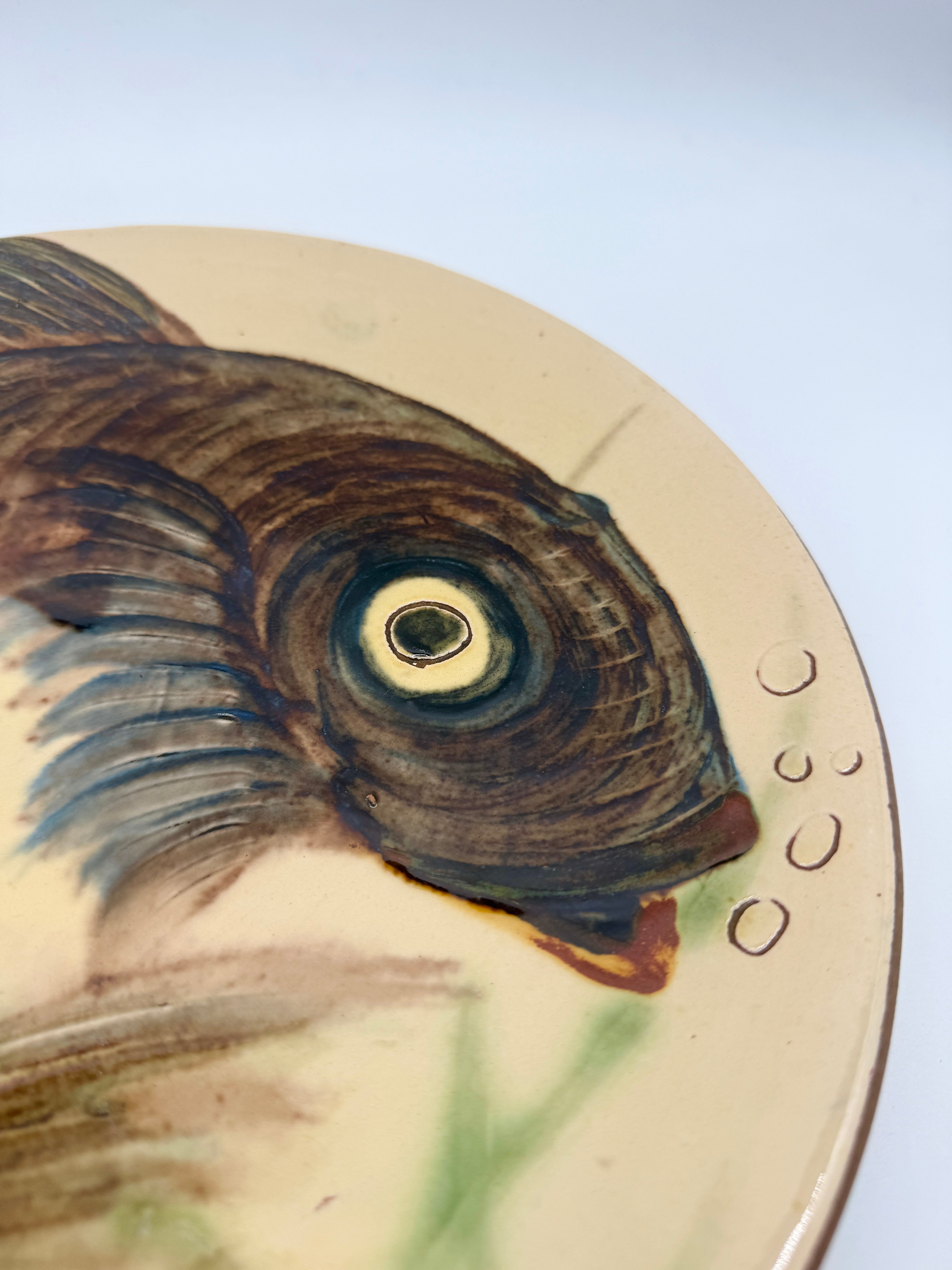ASSIETTE MURALE "POISSON", PUIGDEMONT, 1960S